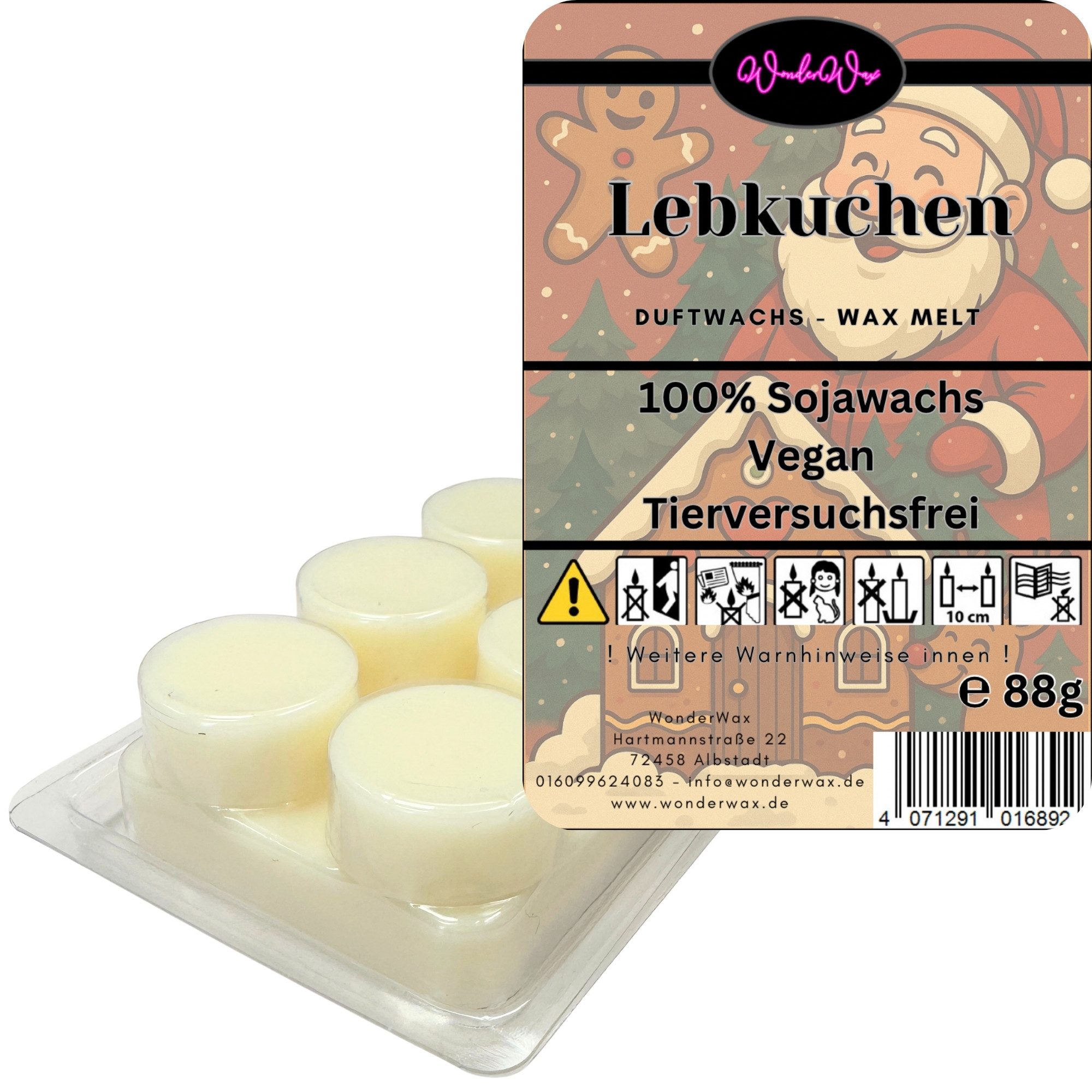 WonderWax Duftwachs WonderWax® Duftwachs Weihnachten 6 Kreise, (Lebkuchen), Duftrichtung: Lebkuchen
