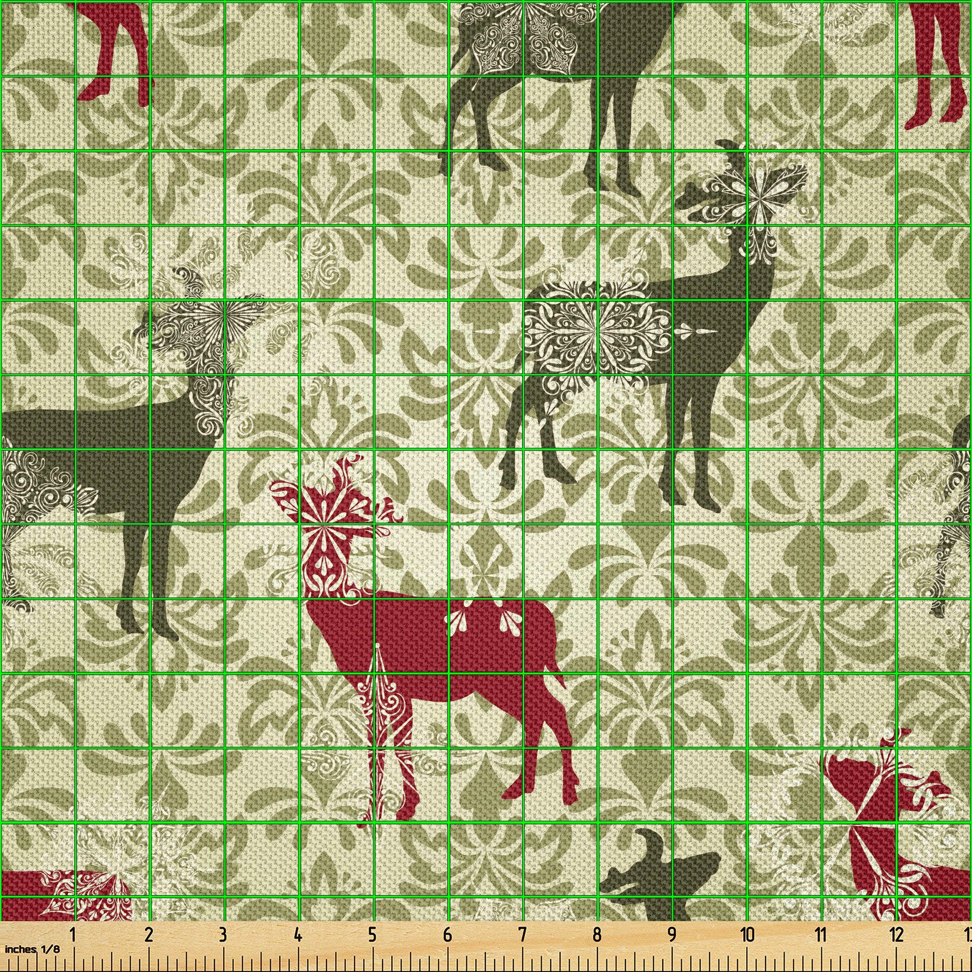 Thumbnail - Abakuhaus Stoff Zum Nähen Toller Stoff für Heimtextilien aller art, Weihnachten Damast Snowflake Deer