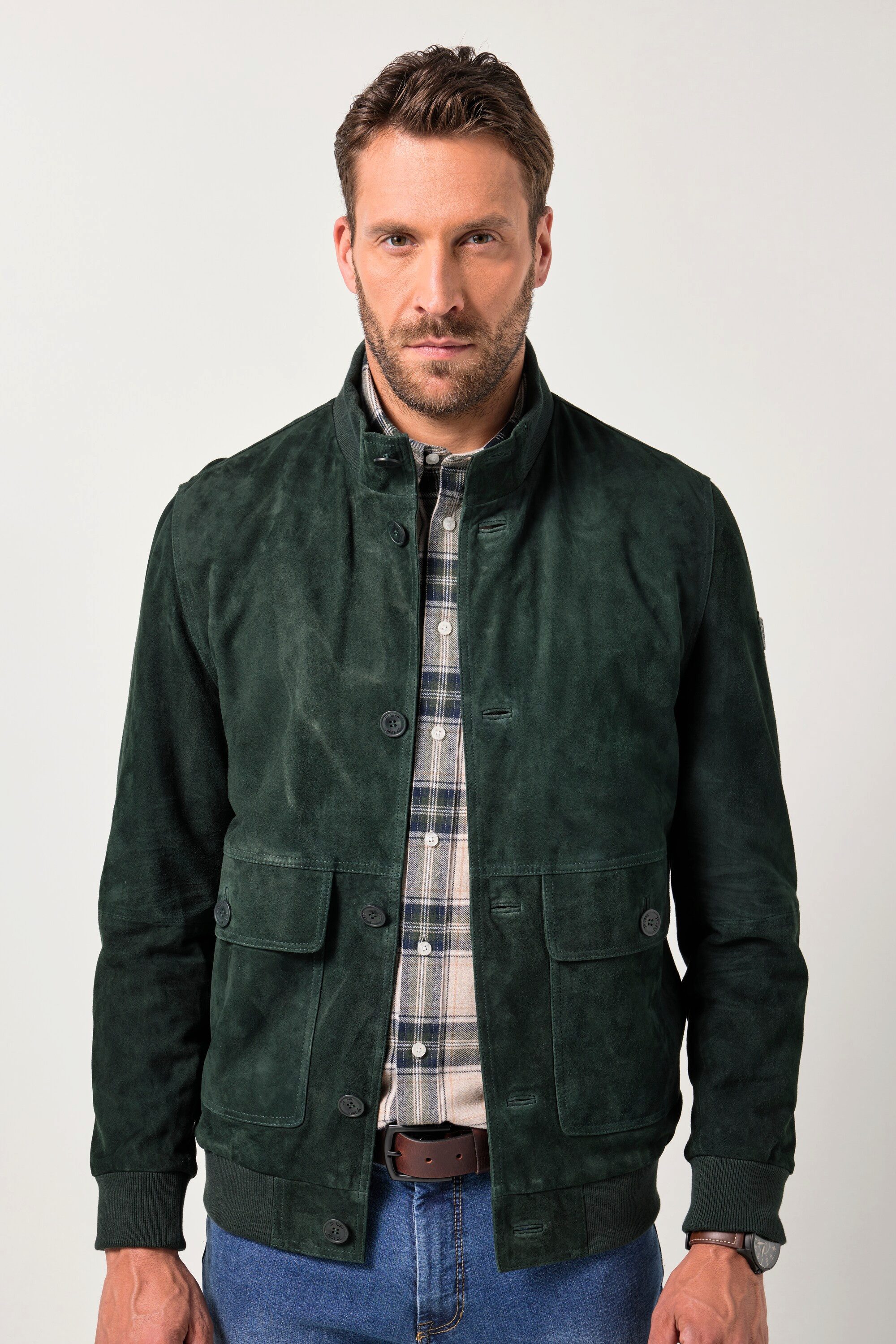 JP1880 Lederjacke JP1880 Lederjacke Veloursleder Stehkragen günstig online kaufen