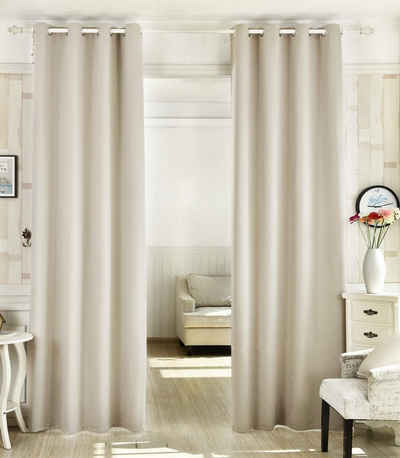 Gardine, Woltu, (1 St), Vorhang blickdicht mit Ösen, 130 g/m², Leichter & weicher Verdunkelungsvorhang für Wohnzimmer Schlafzimmer