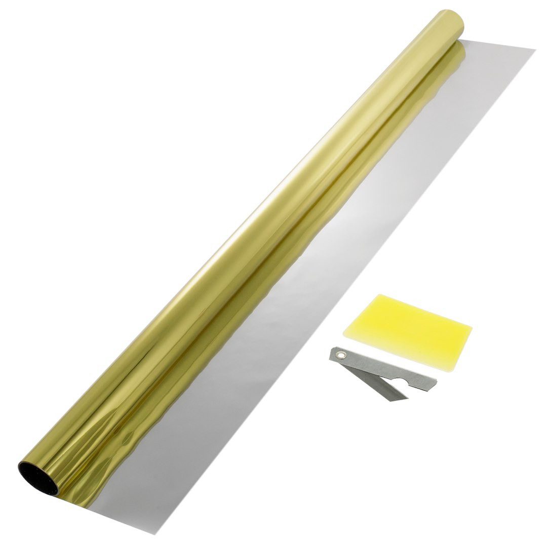Carmotion Fensterfolie Folie 75x300 cm Gold Silber zur Autoscheibentönung, Folie 75x300 cm Gold Silber zur Autoscheibentönung
