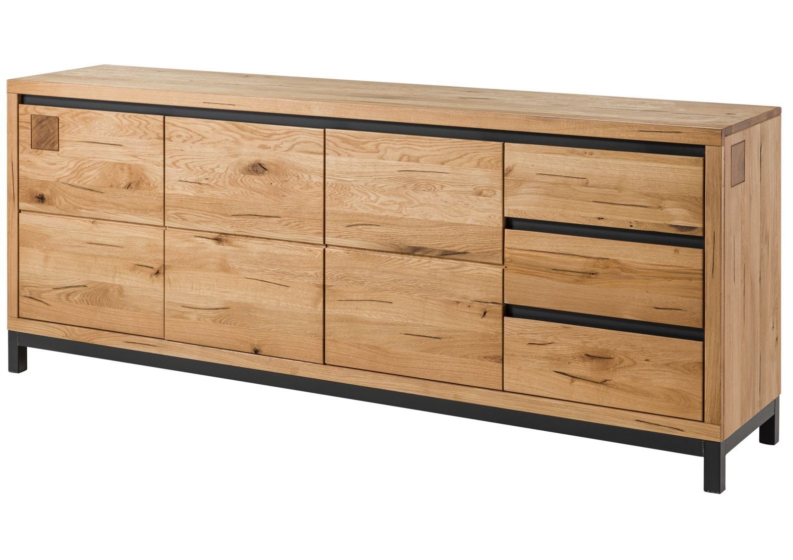 Massivmoebel24 Sideboard (Sideboard Wildeiche 210x45x85 natur günstig online kaufen