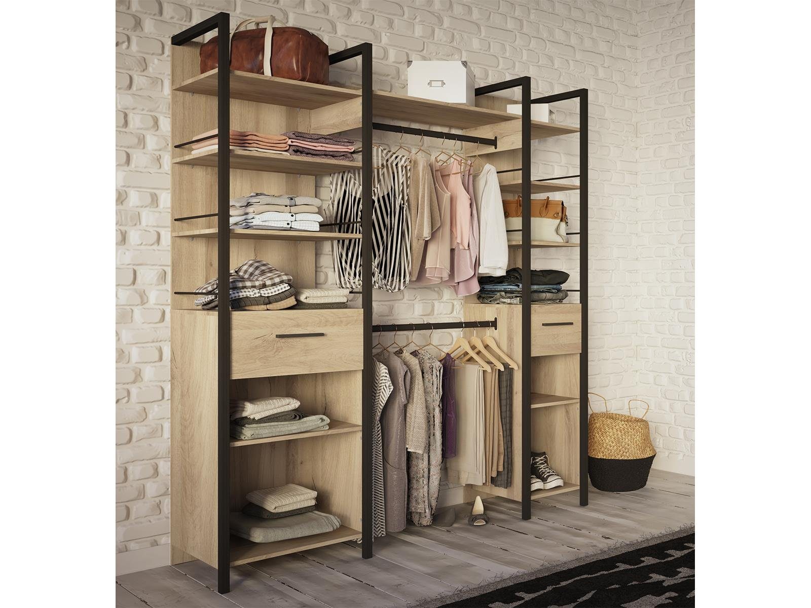 PREISBRECHER Kleiderschrank Roseville 180 x 207.5 x 49.5 cm (B/H/T) günstig online kaufen