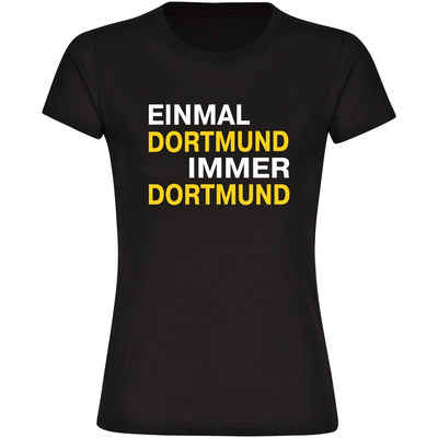 multifanshop T-Shirt Damen Dortmund - Einmal Immer - Frauen