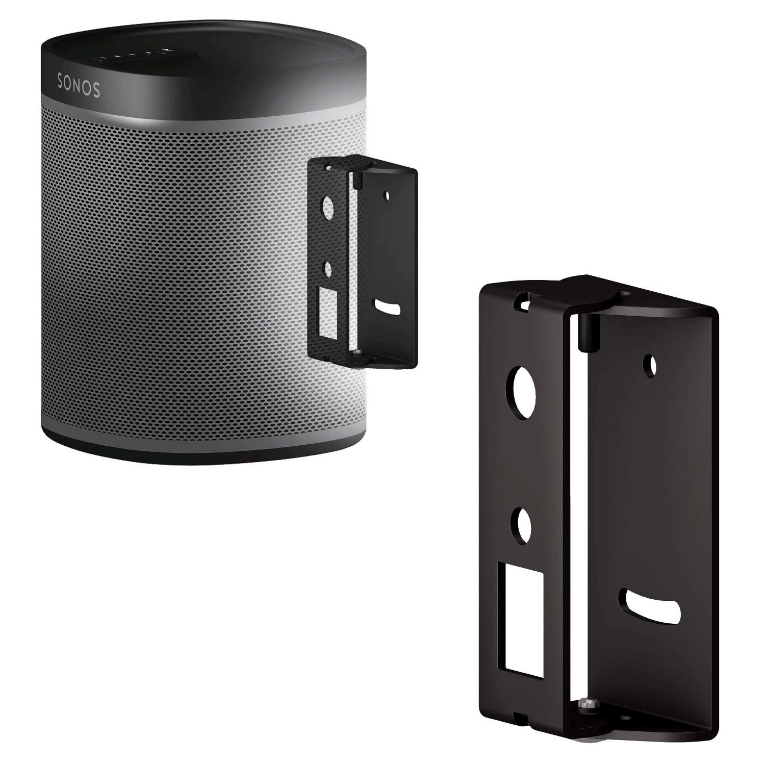 Hama Lautsprecher-Wandhalterung Wandhalterung für Sonos PLAY:1 schwenkbar Schwarz, (Halterung Sonos Play 1 Boxen Wand-Halter Lautsprecher-Wandhalterung)