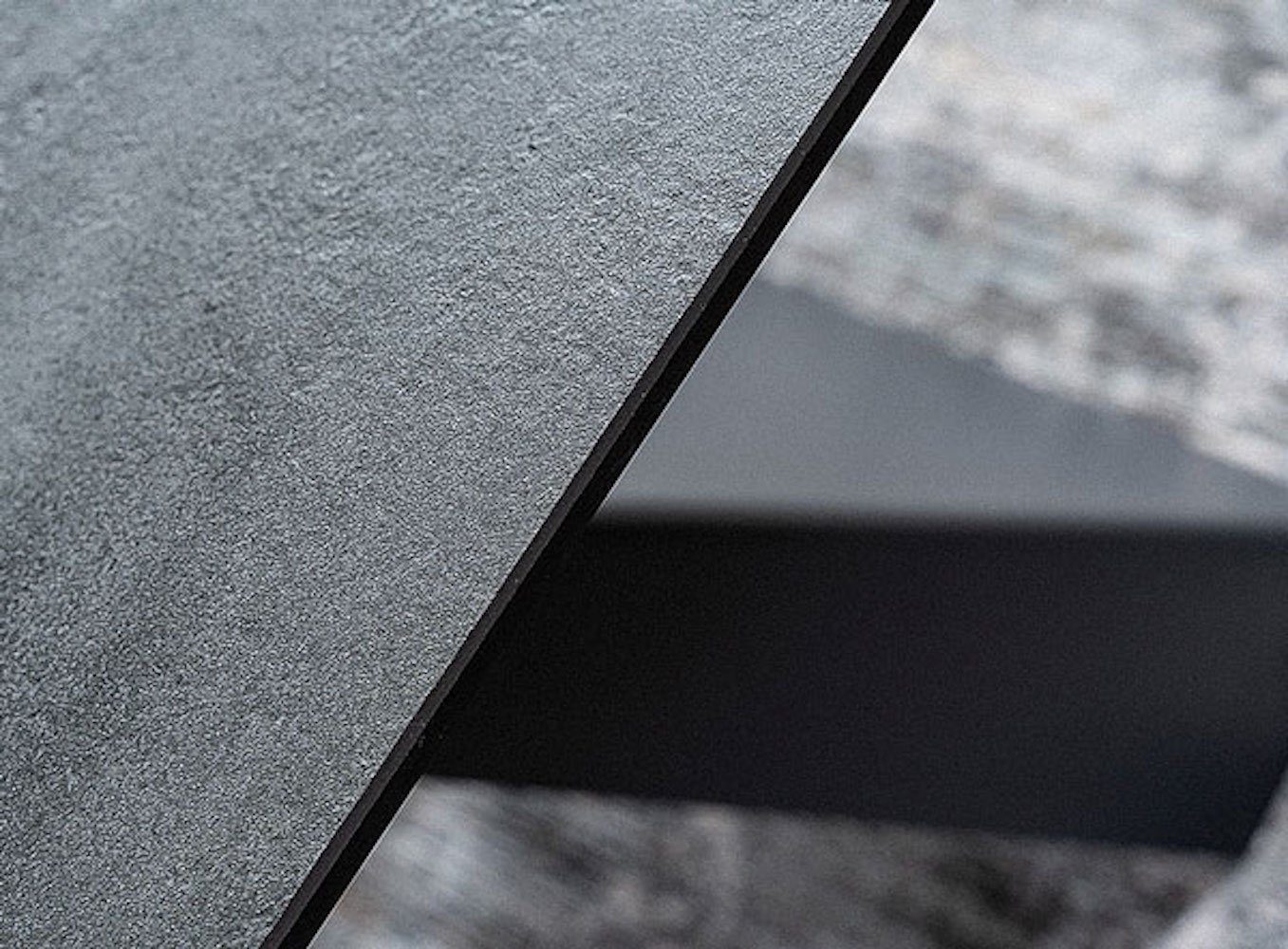 Ceramic, grau Feldmann-Wohnen 120-180x80x76cm schwarz Marmor Salvadore ausziehbar Esstisch