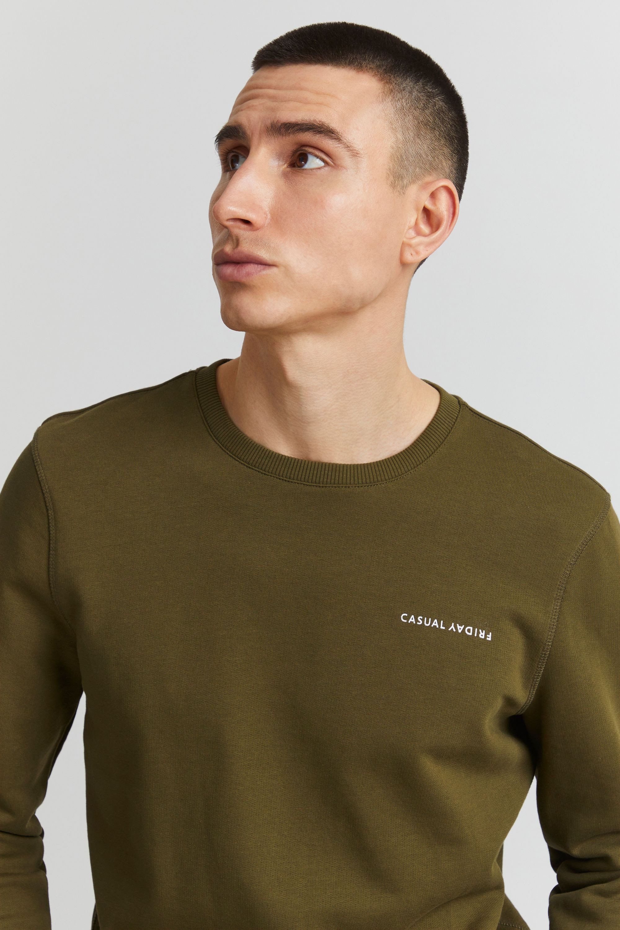 Casual Friday Rundhalspullover CFSeverin Rundhalspullover mit Schriftzug