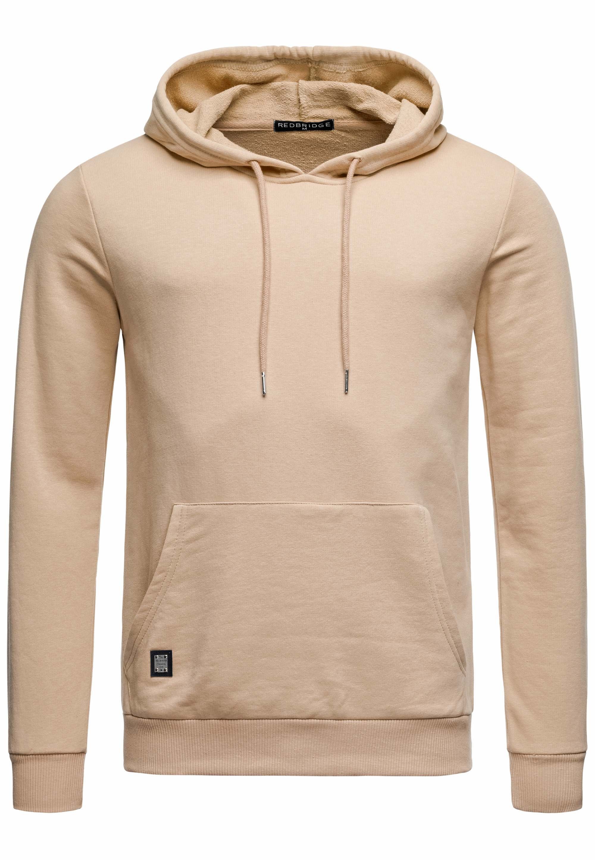 RedBridge Kapuzensweatshirt Hoodie mit Kängurutasche Premium Qualität Beige