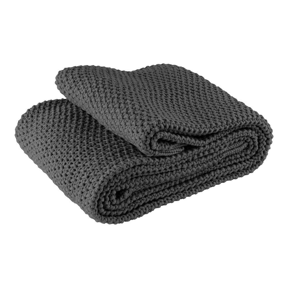 Wohndecke Strick, wometo, OEKO-TEX®, Kuscheldecke mit edlem & schlichtem Strickmuster