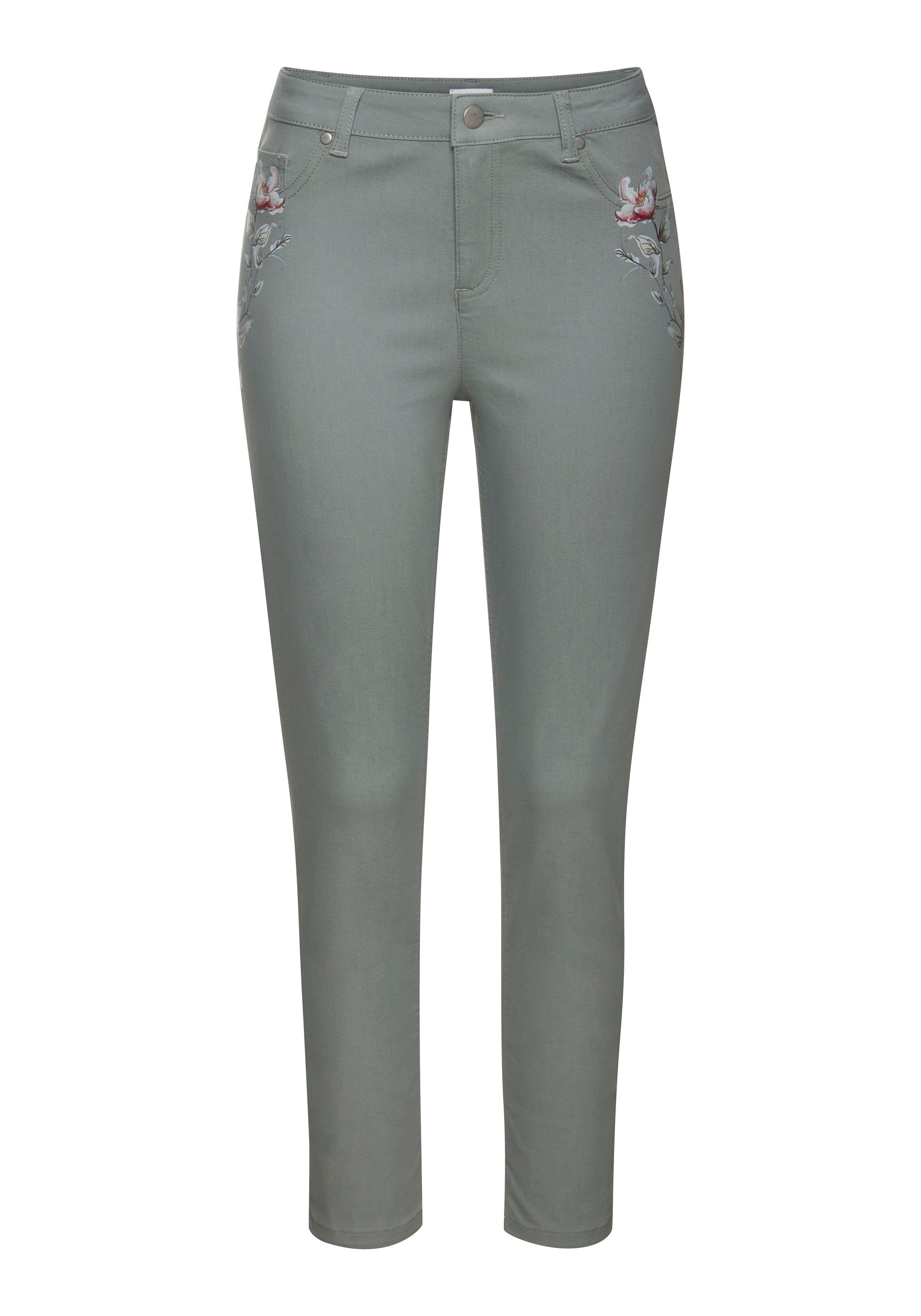 LASCANA 7/8-Jeggings mit dezentem Blumendruck, elastische günstig online kaufen