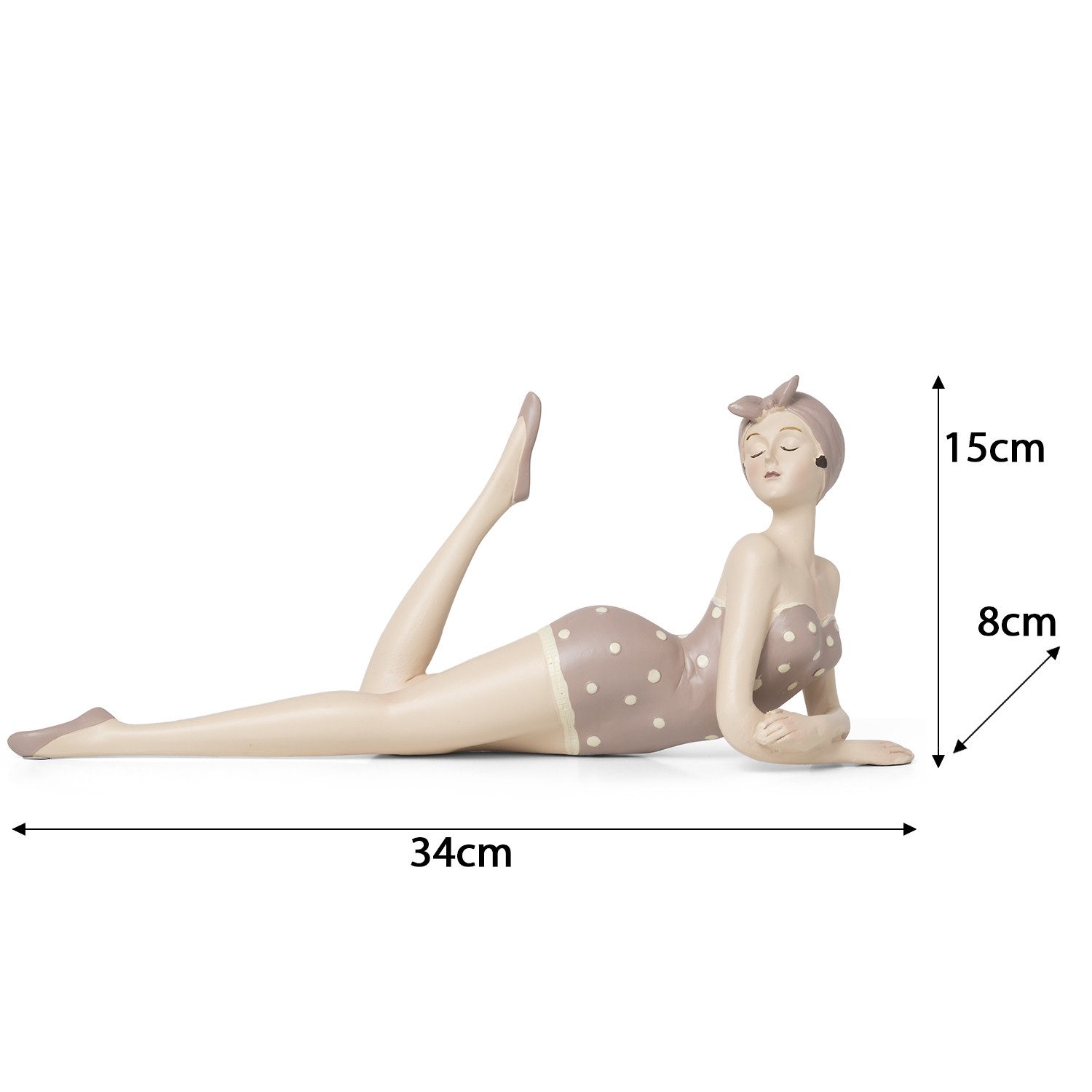 Moritz Dekofigur Badenixe mit Schwimmhaube, Polyresin Figuren Deko Geschenk Geometrische TierFigur Modern Skulptur