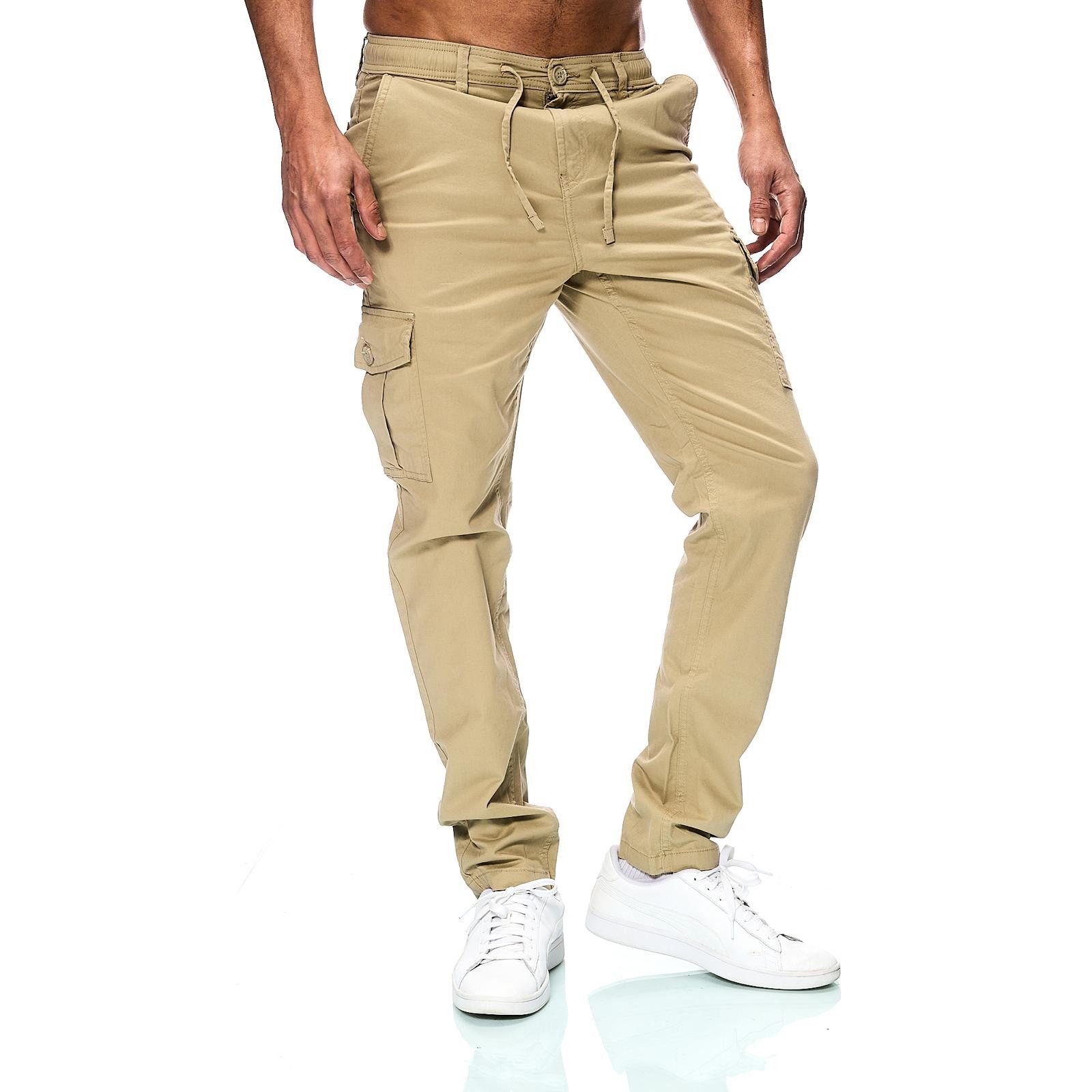 Cargohose Herren Jogger Cargo Chino Jeans Hose (Cargohose 7015) Camel L