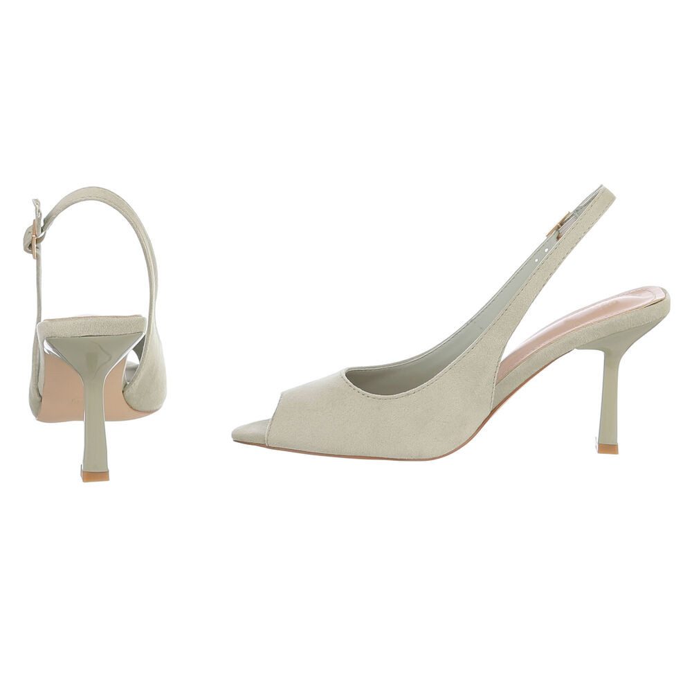 Ital-Design Damen Slingback-Pumps mit High Heel und Schnalle Schnürpumps (91849518) Pfennig-/Stilettoabsatz High Heels in Hellgrün – Bild 5 von 5