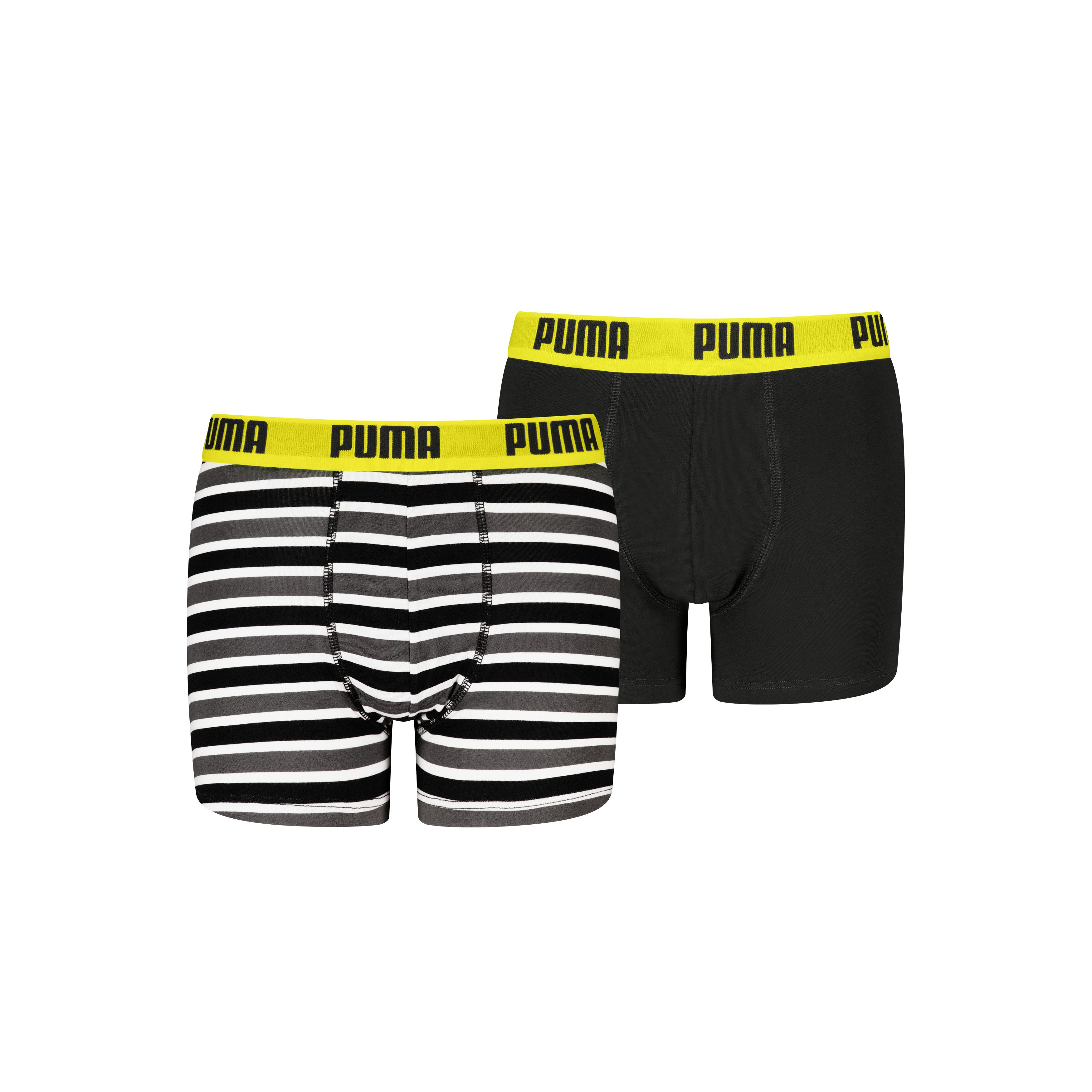 PUMA Boxershorts PUMA BOYS EVERYDAY STRIPED BOXERS (2er Pack) ohne Eingriff, mit elastischem Logobund