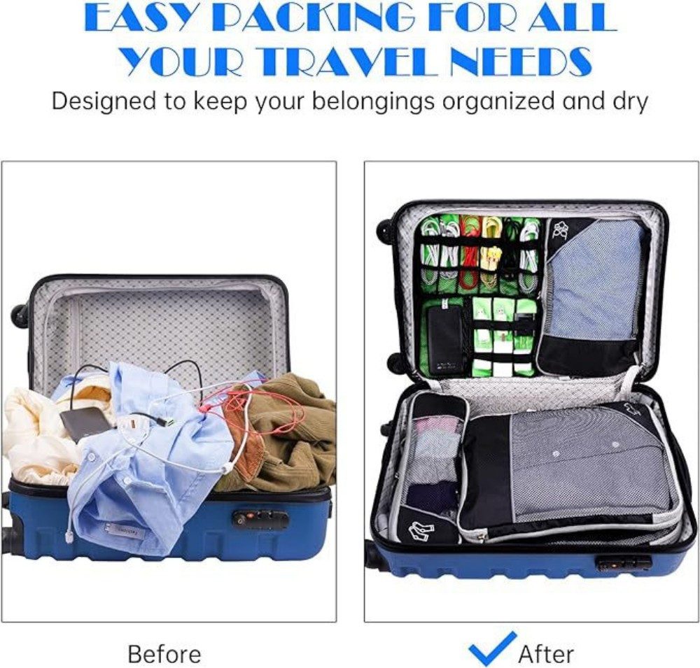 POPOLIC Kofferorganizer 5-teiliges Set von komprimierbaren Packwürfeln, Rei günstig online kaufen