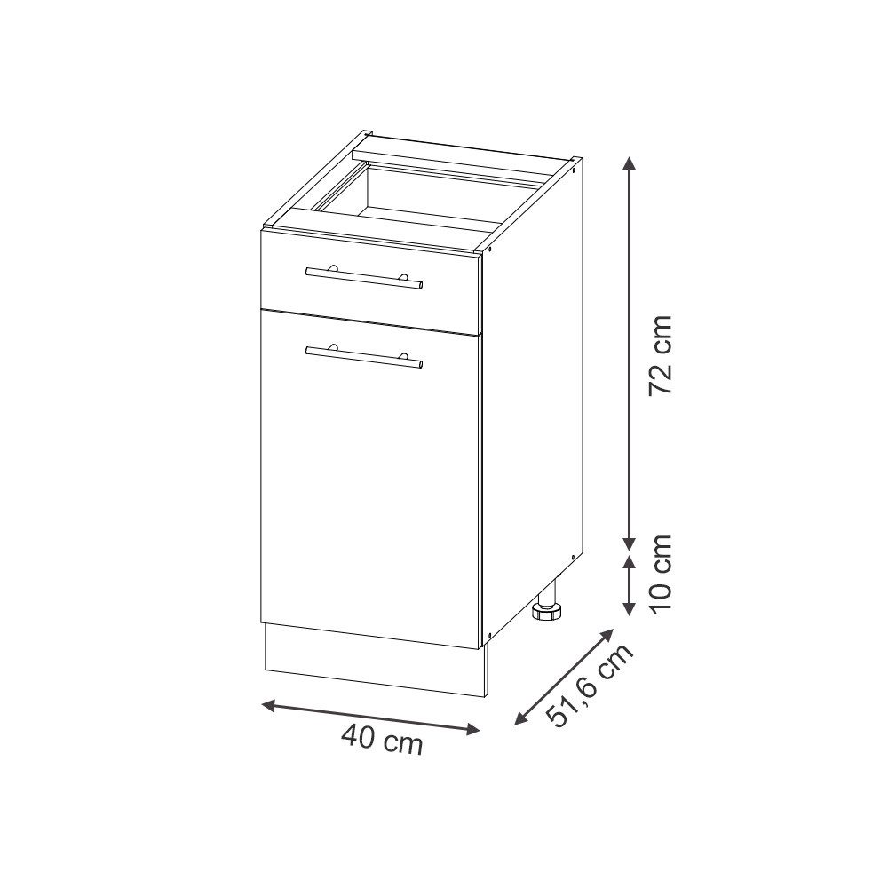 Vicco Unterschrank Fame-Line, Goldkraft Eiche/Goldkraft Eiche, 40 cm, AP Eiche (1-St) – Bild 3 von 5