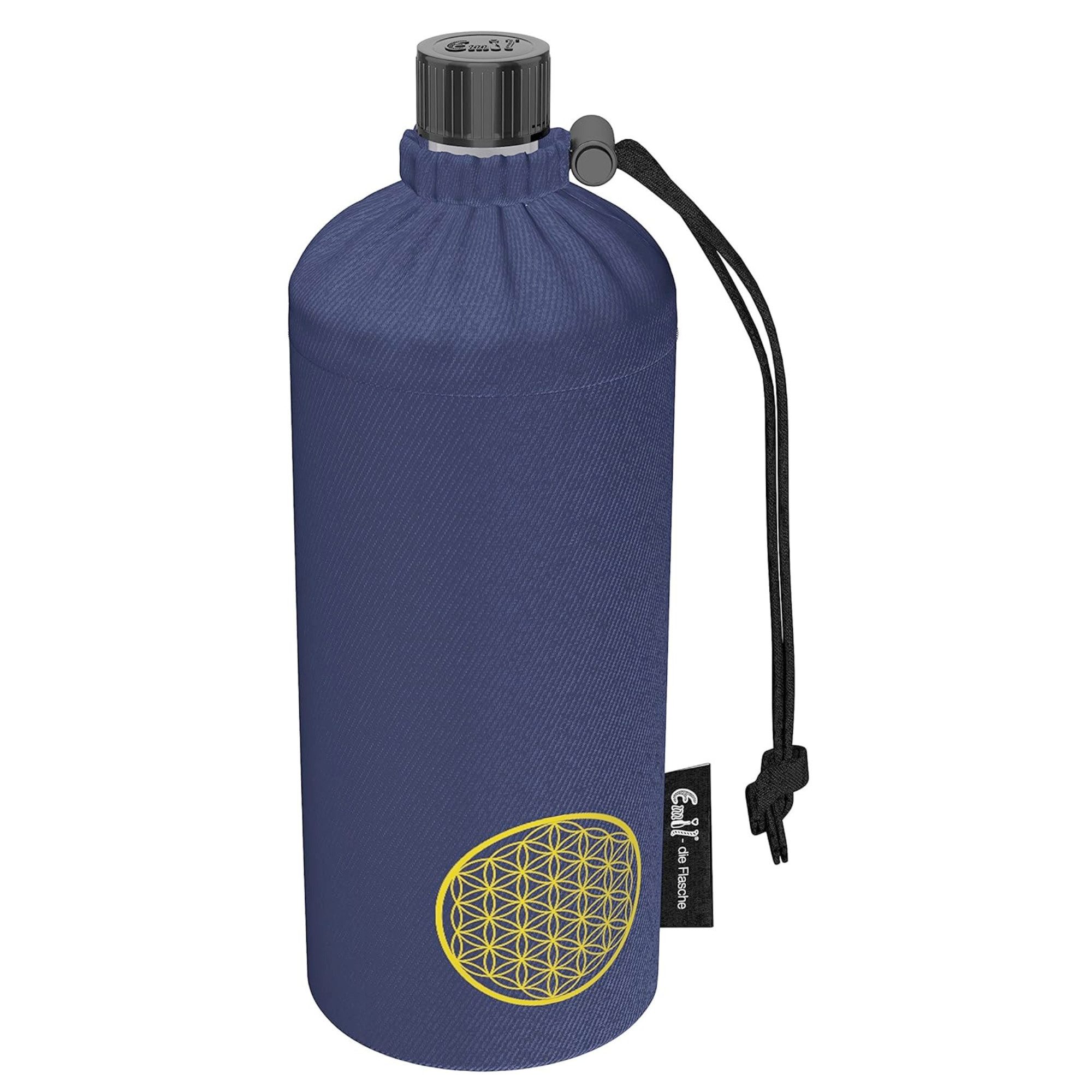 Emil Trinkflasche Bio Energy Trinkflasche, Flasche aus Glas, BPA-Frei, spülmaschinenfest, Bruchsicher, 600ml