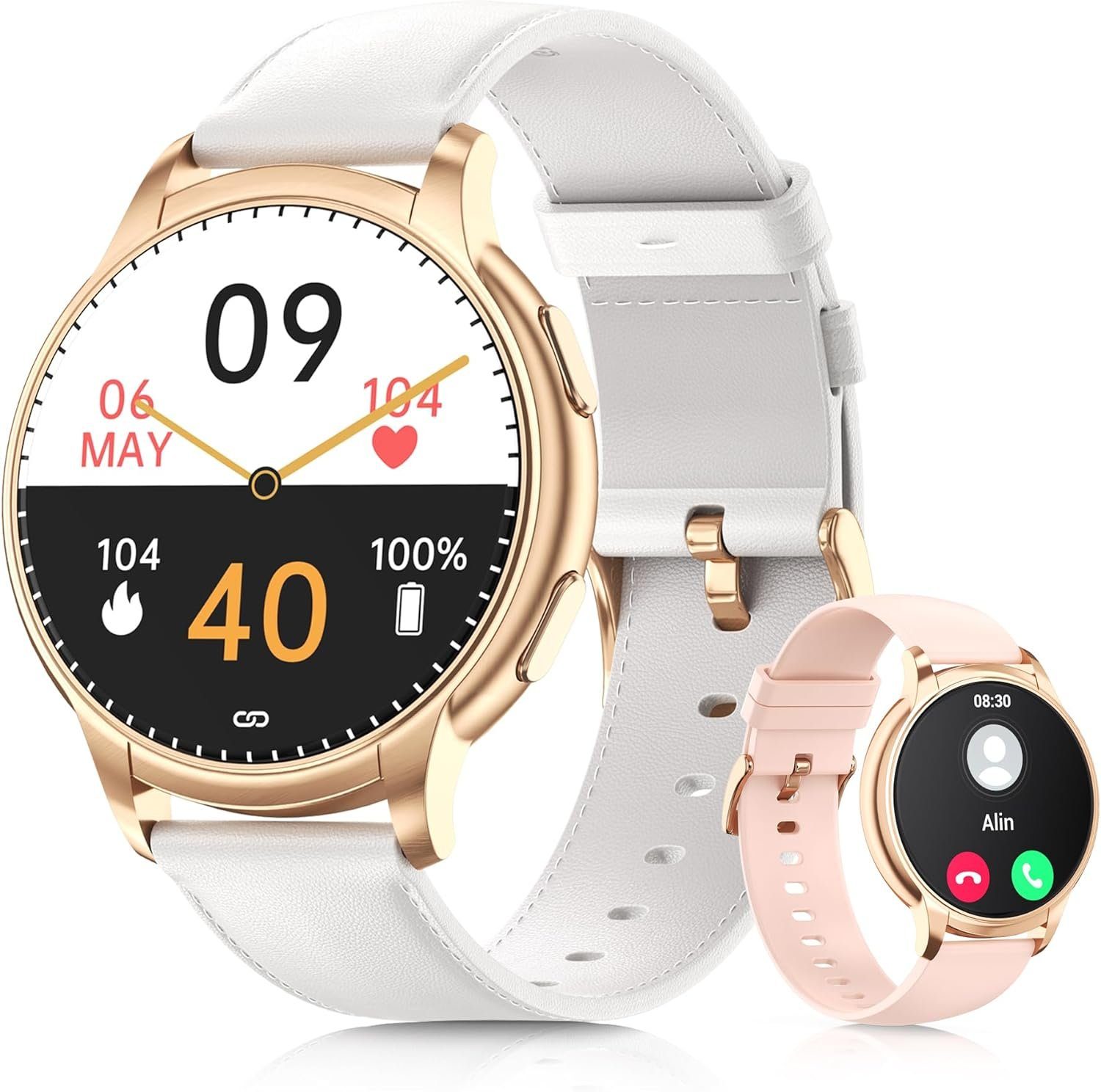 TIFOZEN Smartwatch (1,52 Zoll, Android, iOS), mit Telefonfunktion,  Herzfrequenz Schlaf Monitor, IP67 Wasserdicht