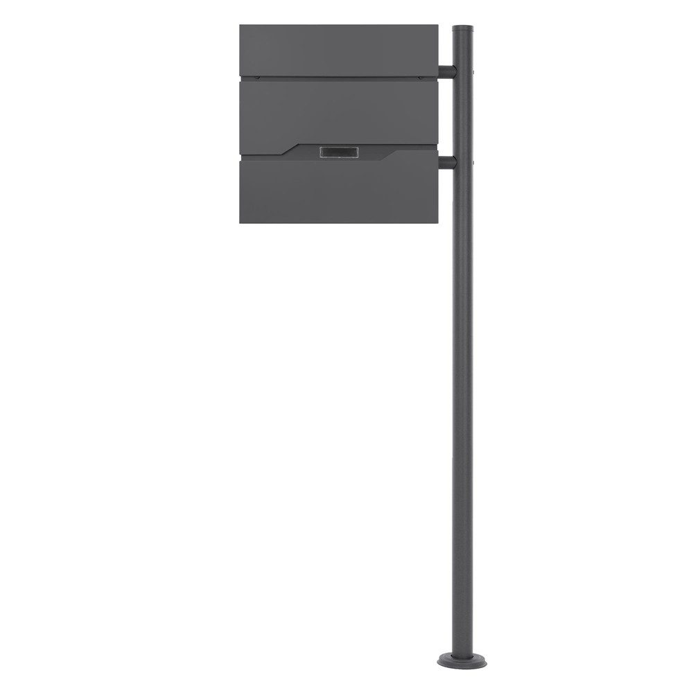 ML-DESIGN Standbriefkasten Briefkasten Postkasten mit Zeitungsfach, inkl. Standfuß, Briefkastenanlage mit Ständer Anthrazit 120cm Mailbox mit Pfosten