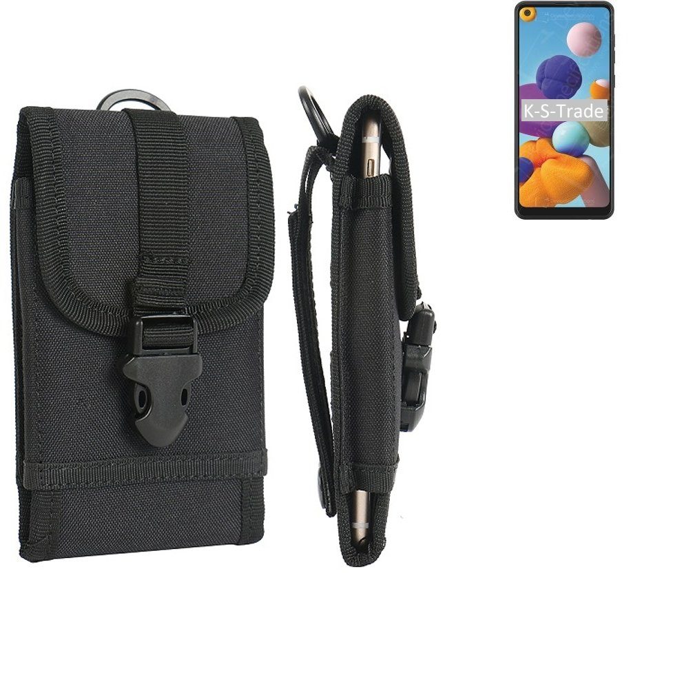 K-S-Trade Handyhülle für Samsung Galaxy A21, Holster Handy Hülle Holster Handytasche Gürtel Tasche Schutz