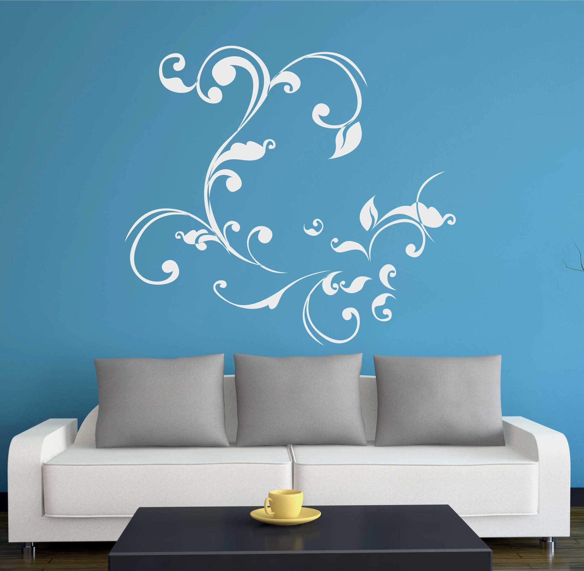 INDIGOS UG Wandtattoo Wandtattoo - Wandaufkleber - w329 Blatt Blätter Ranke Gewirr Pflanze