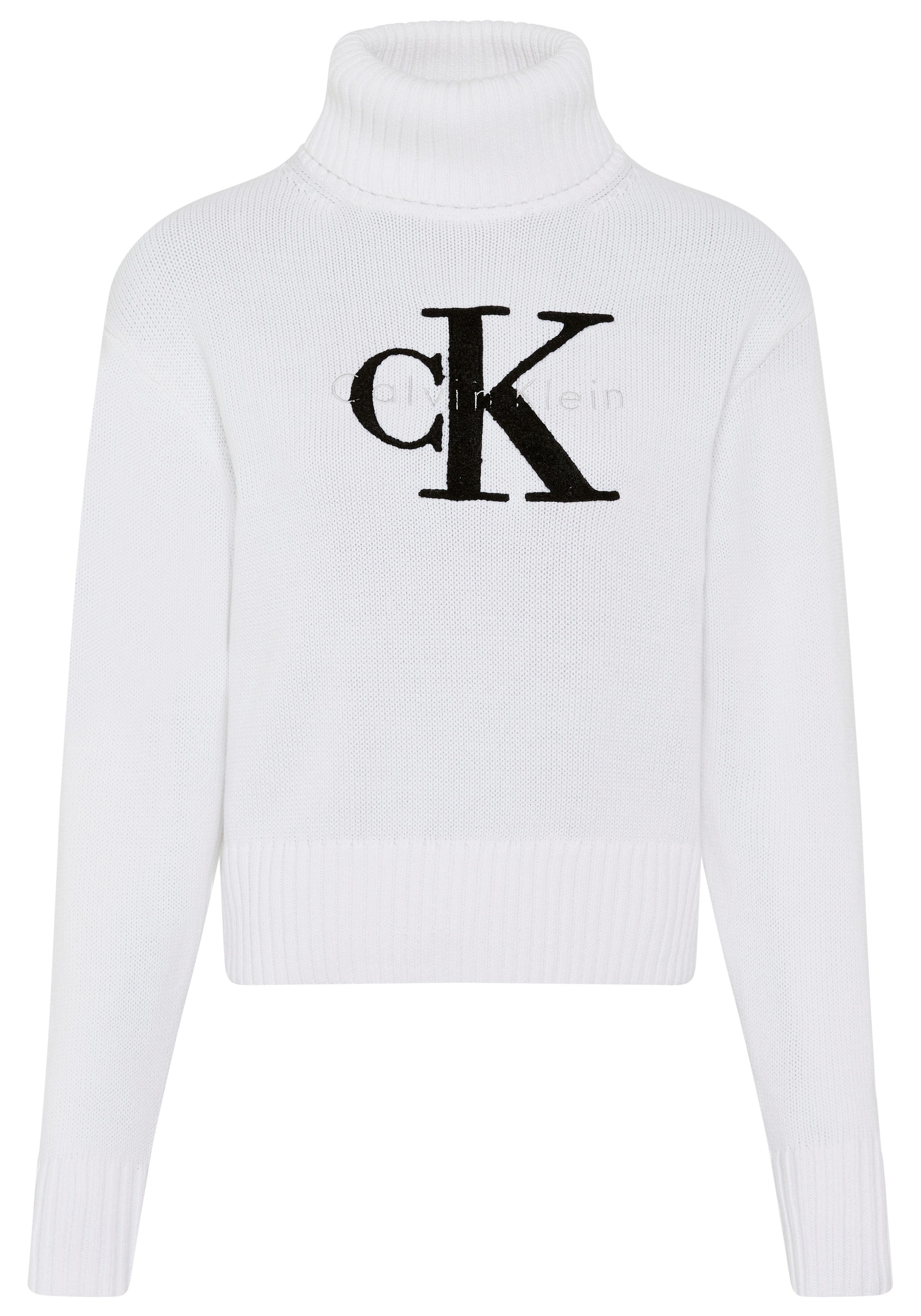 Calvin Klein Jeans Strickpullover Rollkragen, Logo-Druck günstig online kaufen