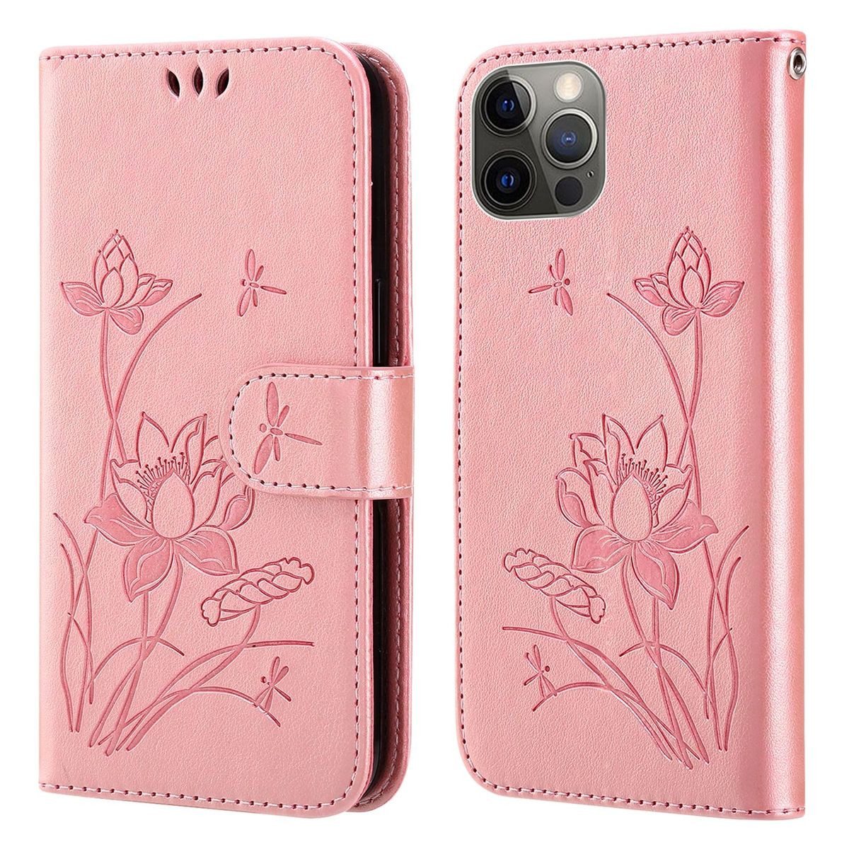 König Design Handyhülle Apple iPhone 12 / 12 Pro, Schutzhülle Schutztasche Case Cover Etuis Wallet Klapptasche Bookstyle