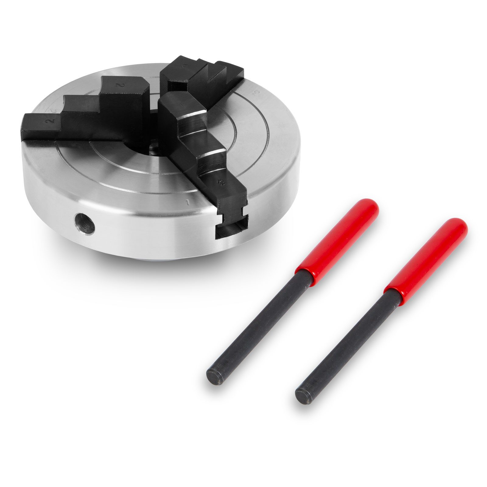 EBERTH Dreibacken-Futter Dreibackenfutter mit 100 mm Durchmesser, 4" 3-Backenfutter Selbstzentrierend, Anschluss-Gewinde 1"-8TPI