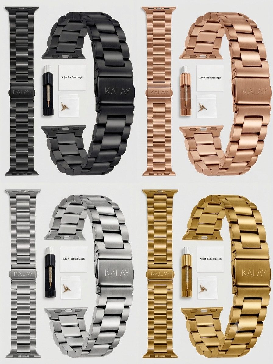 KALAY Uhrenarmband Kalay Edelstahl Metall Armband Für Apple Watch 2 3 4 5 6 7 8 SE, Edelstahl Metall Armband Für Apple Watch 2 3 4 5 6 7 8 SE