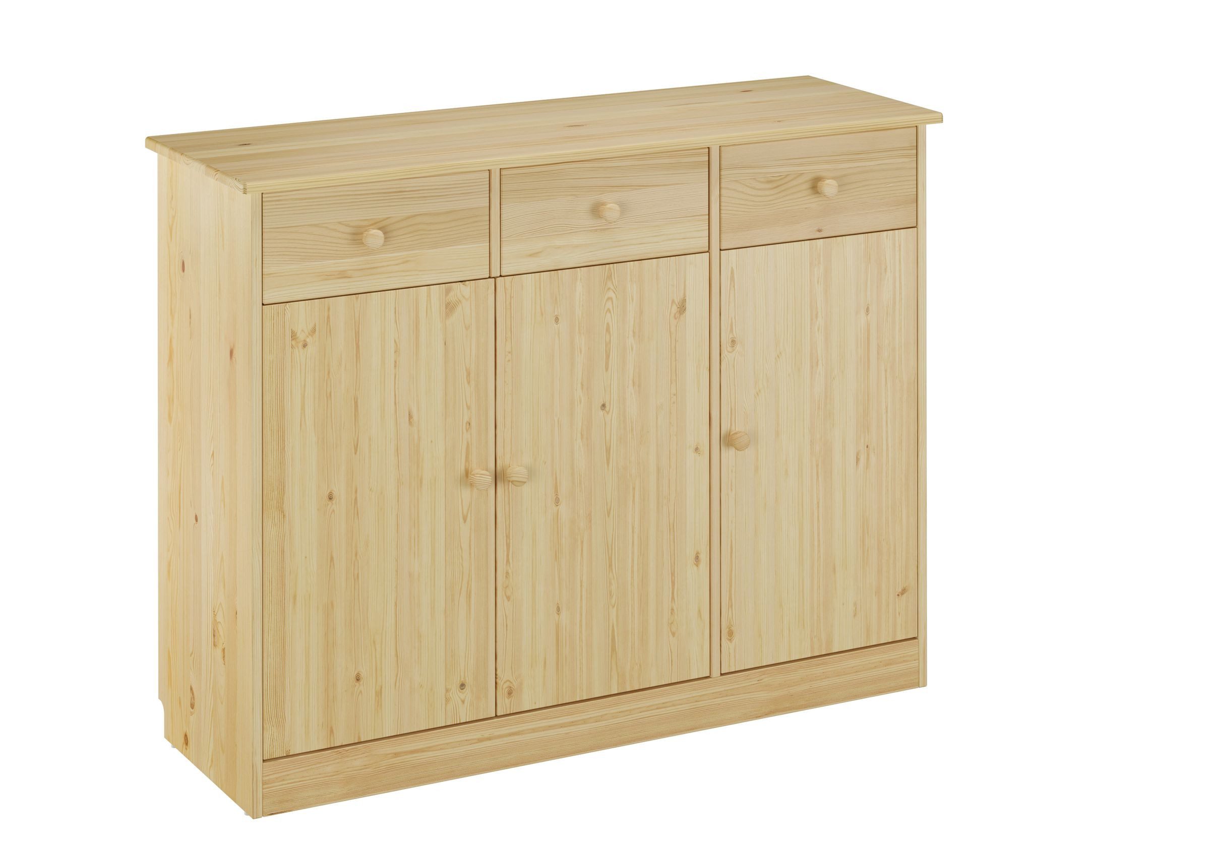 Kommode Highboard Kommode Anrichte Kiefer Sideboard 3 Schubladen 3 Türen