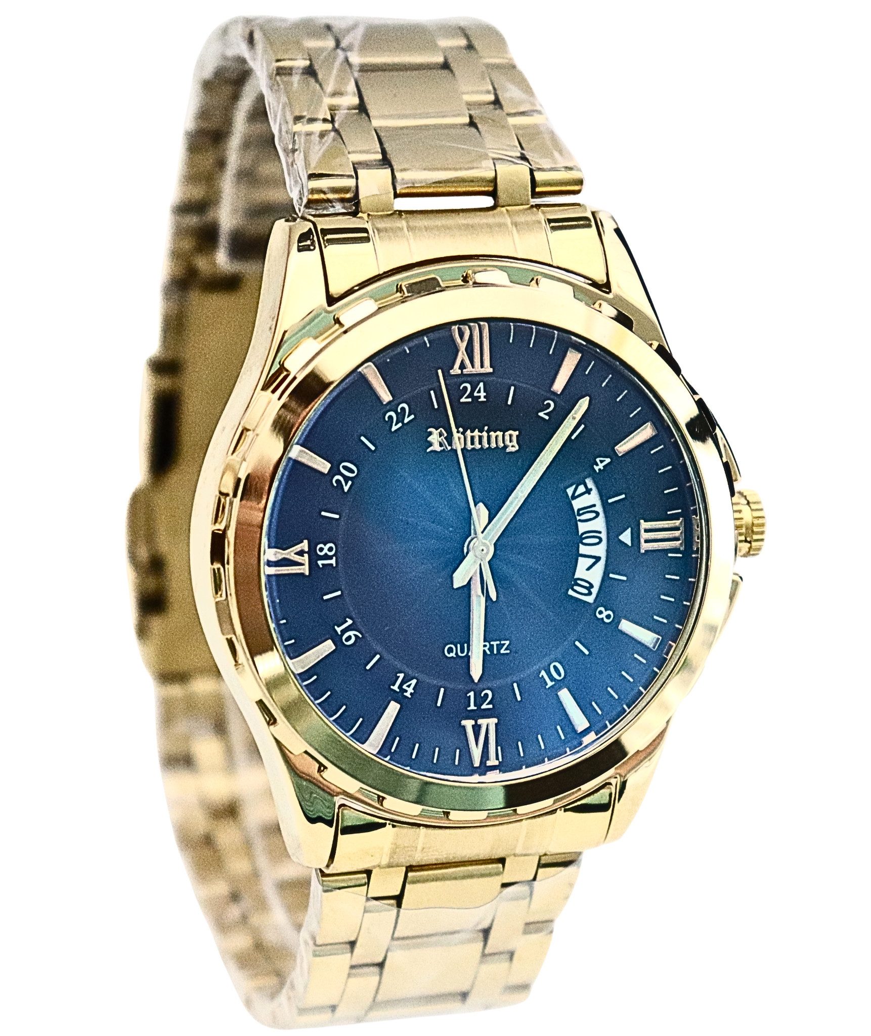 Rötting Design Quarzuhr Herrenuhr Collection "Rötting" schwarzes Ziffernblatt Datumsanzeige