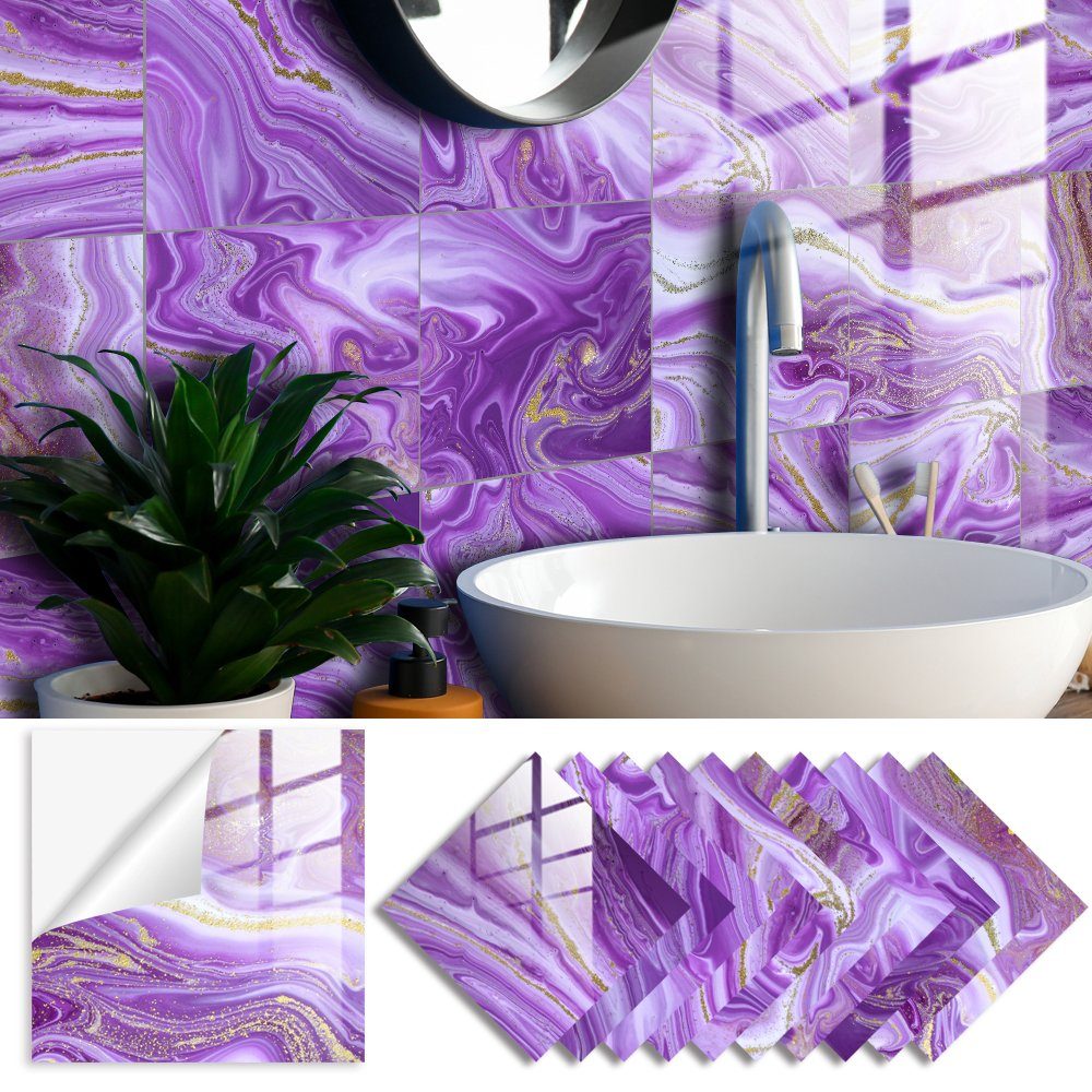 Fliesenaufkleber, und Küche, ® Bad wasser- 10 PVC selbstklebende, Stück für COOL-i ölabweisend,