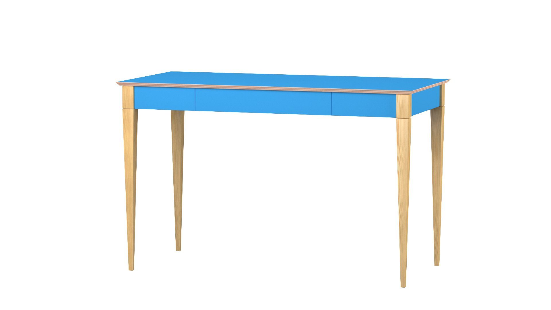 Siblo Schreibtisch Kinderschreibtisch Aurelia mit Schublade - Moderner Schreibtisch - minimalistisches Design - Kinderzimmer - Jugendzimmer - Birkensperrholz - Buchenholz (Kinderschreibtisch Aurelia mit Schublade) Blau