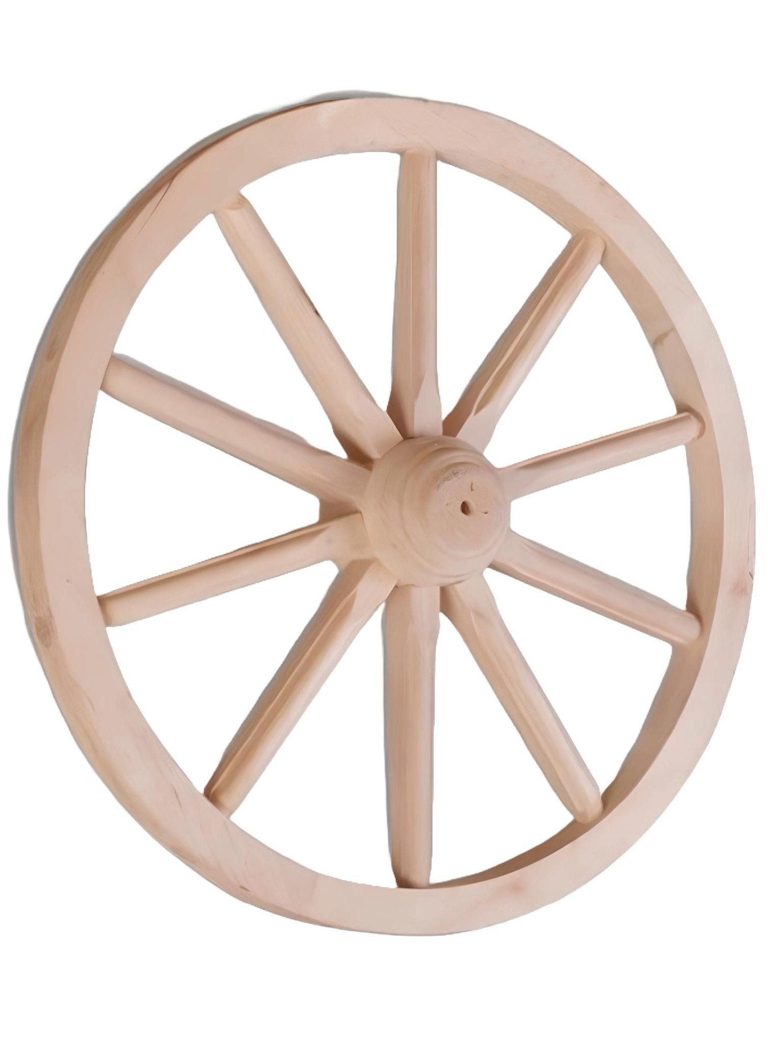 Gartenfigur Deko Holzrad Ø 50 cm Speichenrad 10 Speichen Wagenrad Gartendeko