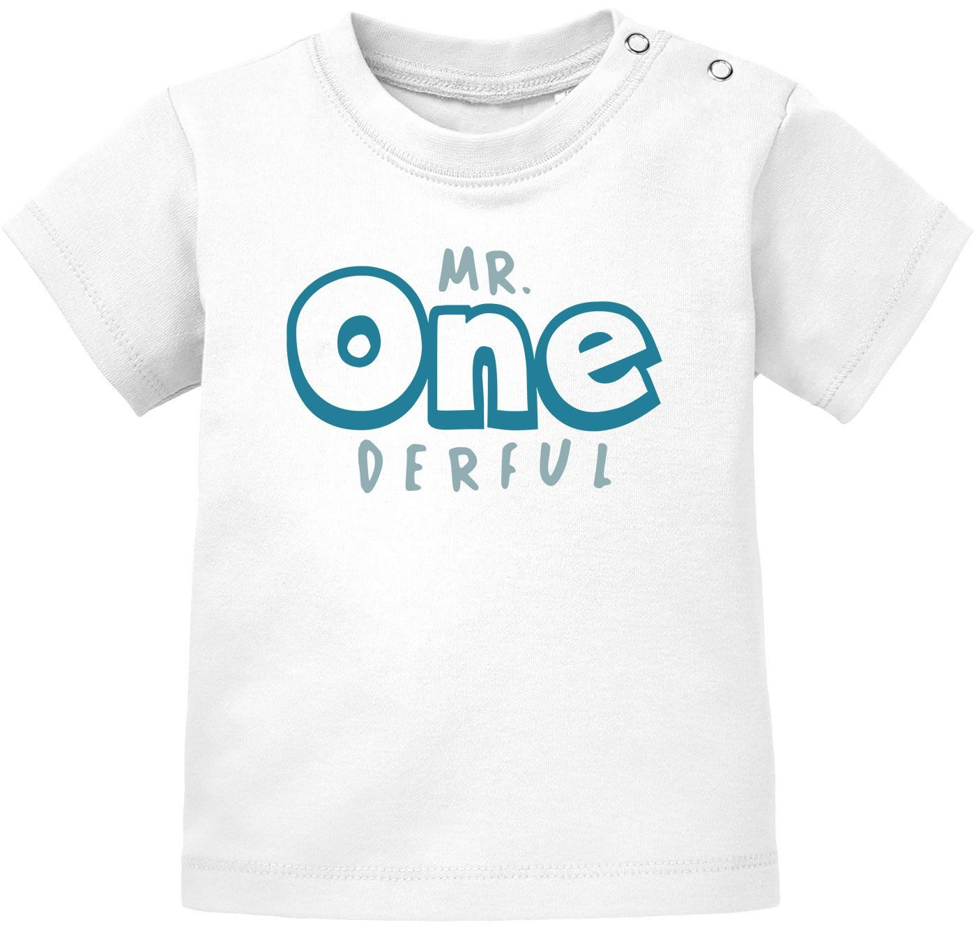 Print-Shirt Baby T-Shirt kurzarm Babyshirt Mr Onederful Geburtstag 1 Jahr