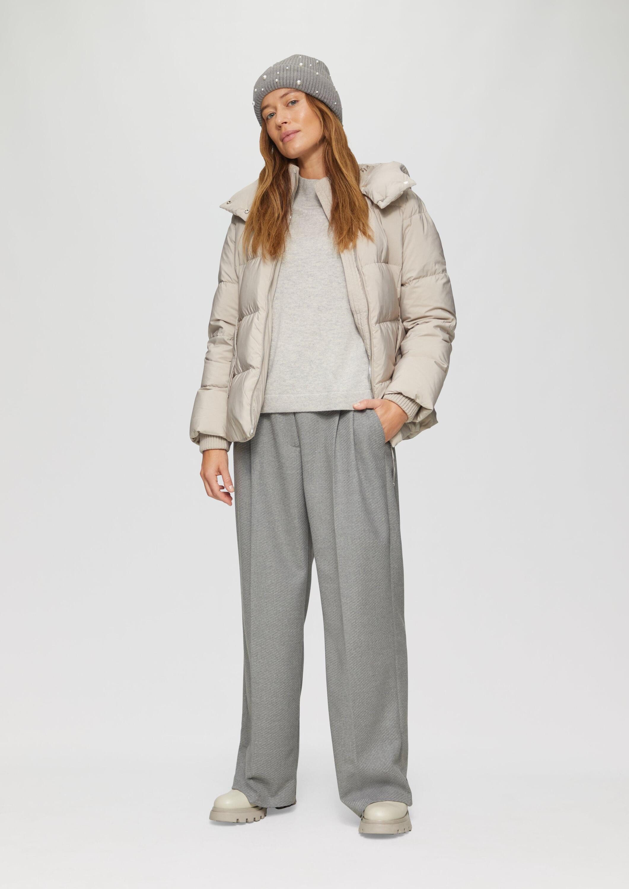 s.Oliver Strickmütze Mütze Strickmütze mit Schmuck-Perlen