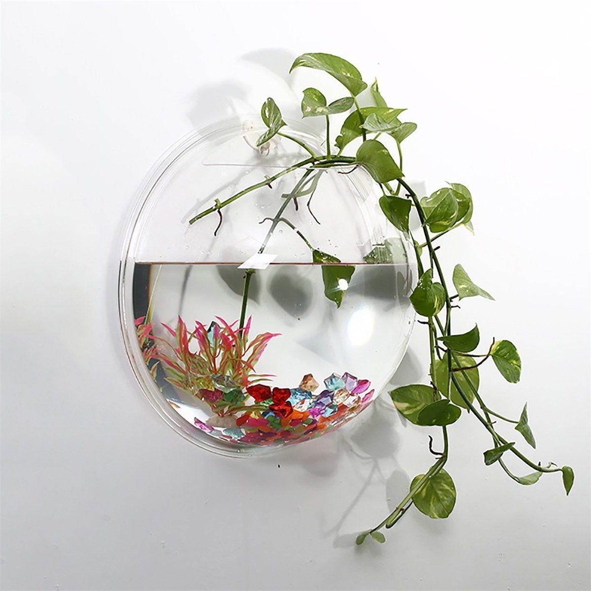 Wandmontiertes hängende Rutaqian Aquariumunterschrank für Aquarien Garten,Büro Fischschale, Mirror Aquarium