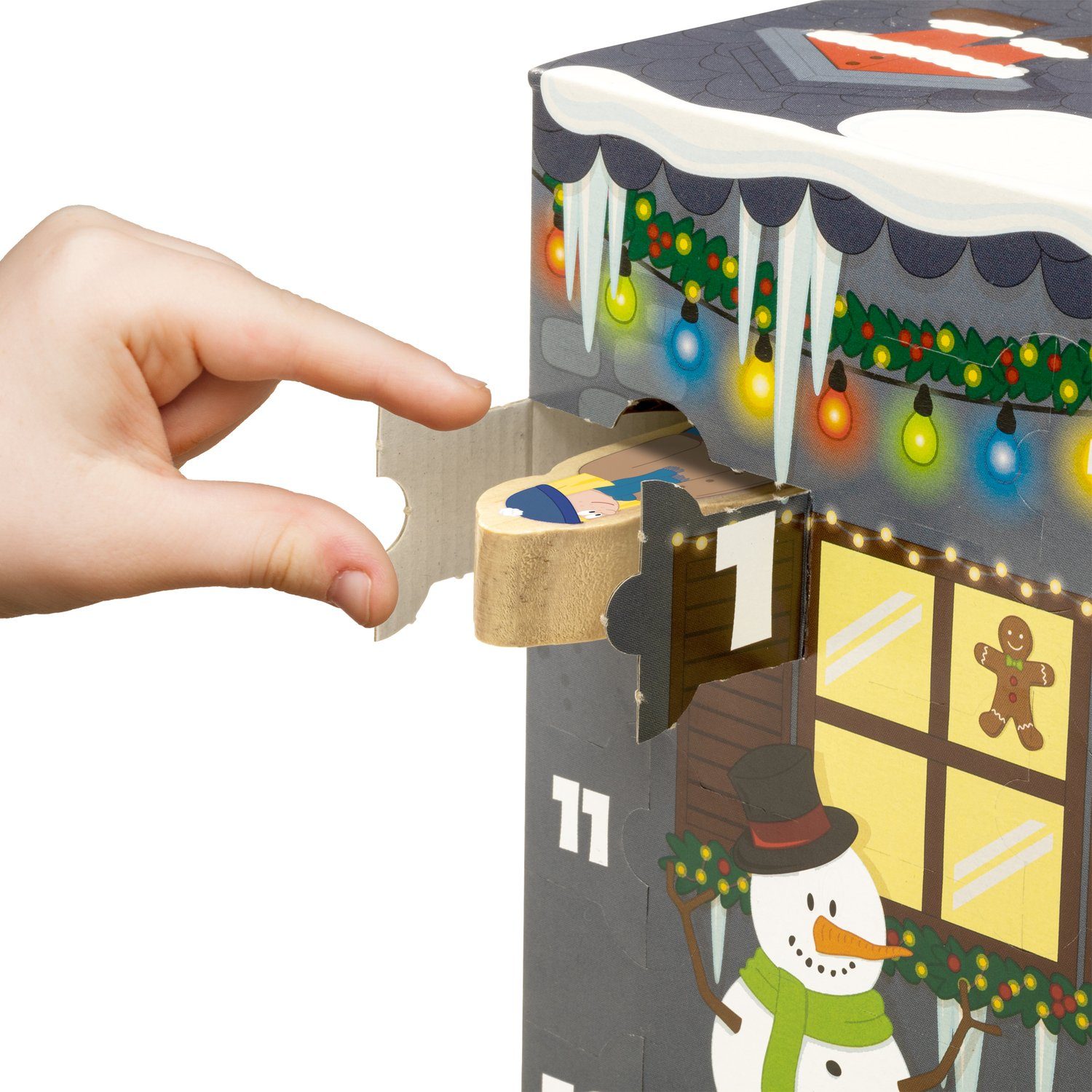 mit (27-tlg), yoamo 27-teilig Spielkoffer Adventskalender Set) mit Holzfiguren Adventskalender Wichtelwerkstatt (1