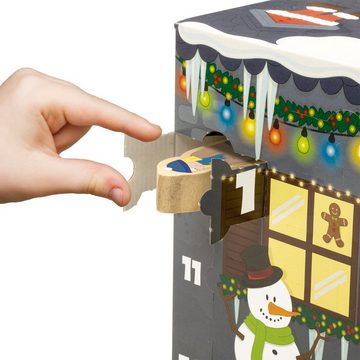 yoamo Adventskalender Wichtelwerkstatt Adventskalender mit Spielkoffer mit Holzfiguren (27-tlg), 27-teilig (1 Set)