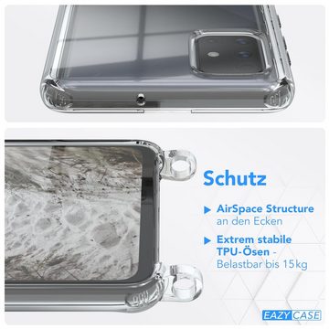 EAZY CASE Handykette Clips Schwarz für Samsung Galaxy A71 6,7 Zoll, Handykordel Umhängetasche für Handy Hülle durchsichtig Beige Taupe