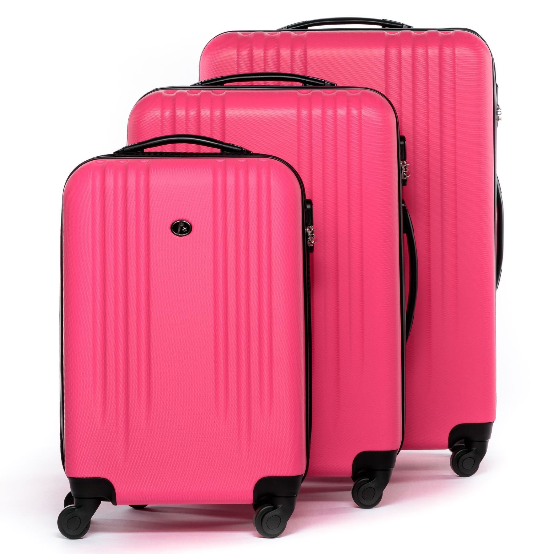 3er-Set, Trolley Hartschale 4 Rollen, pink Kofferset Reisekoffer 3-teilig Marseille, Kofferset mit Koffer-Set mit FERGÉ