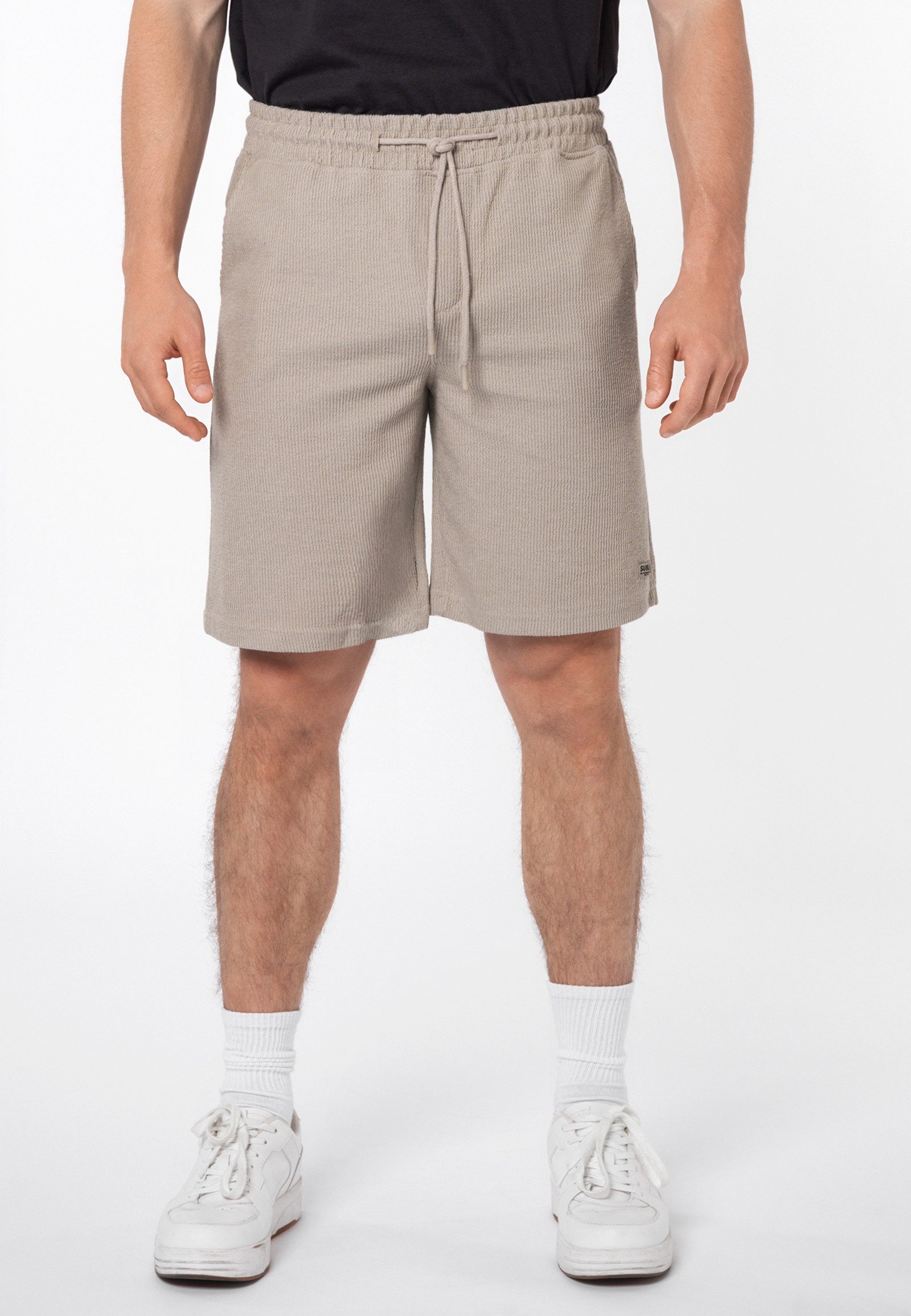 SUBLEVEL Shorts Herren Kurze Jogginghose Shorts aus Strukturstrick, seitliche Eingrifftaschen