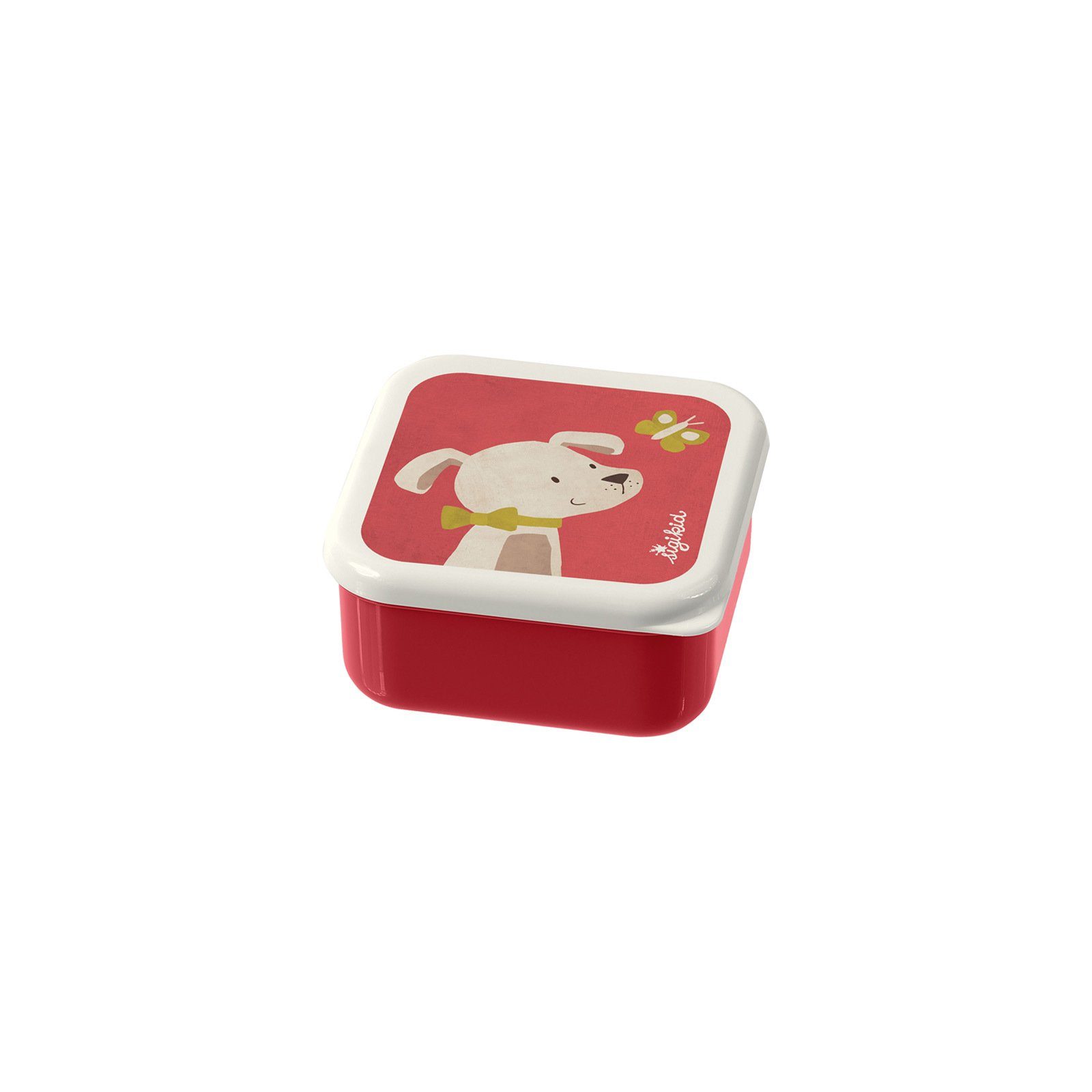 Sigikid Lunchbox Snackboxen 3er Motiv-Deckel Hand Spülmaschinengeeignet, Polypropylen, rot (3-tlg), spülen Spülmaschinengeeignet, Set, der Hund, mit