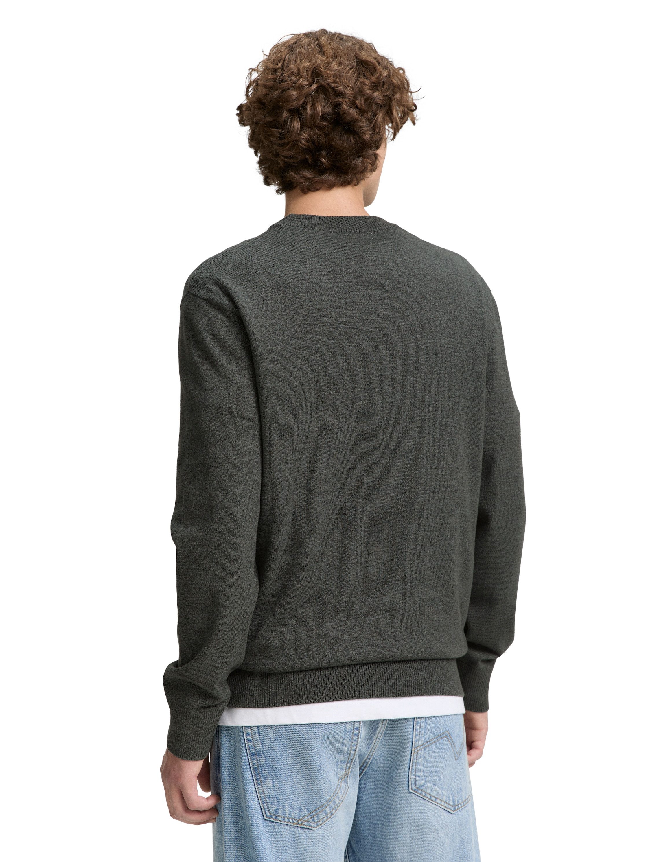 TOM TAILOR Denim Strickpullover in melierter günstig online kaufen