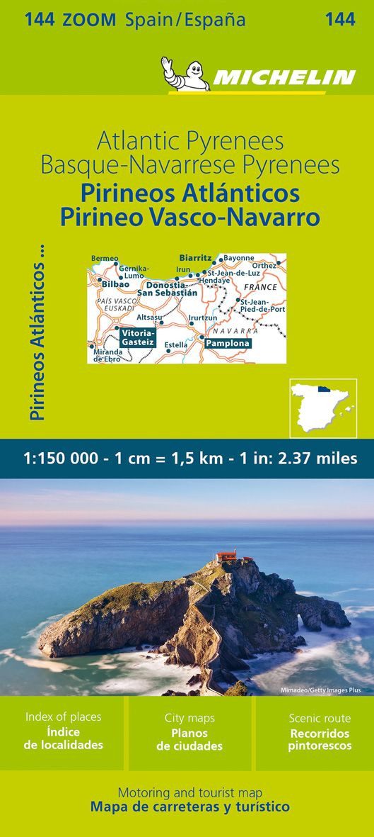 Michelin Atlantische Pyrenäen / diverse, Straßen- und Tourismuskarte 1:150.000; Auflage 2023