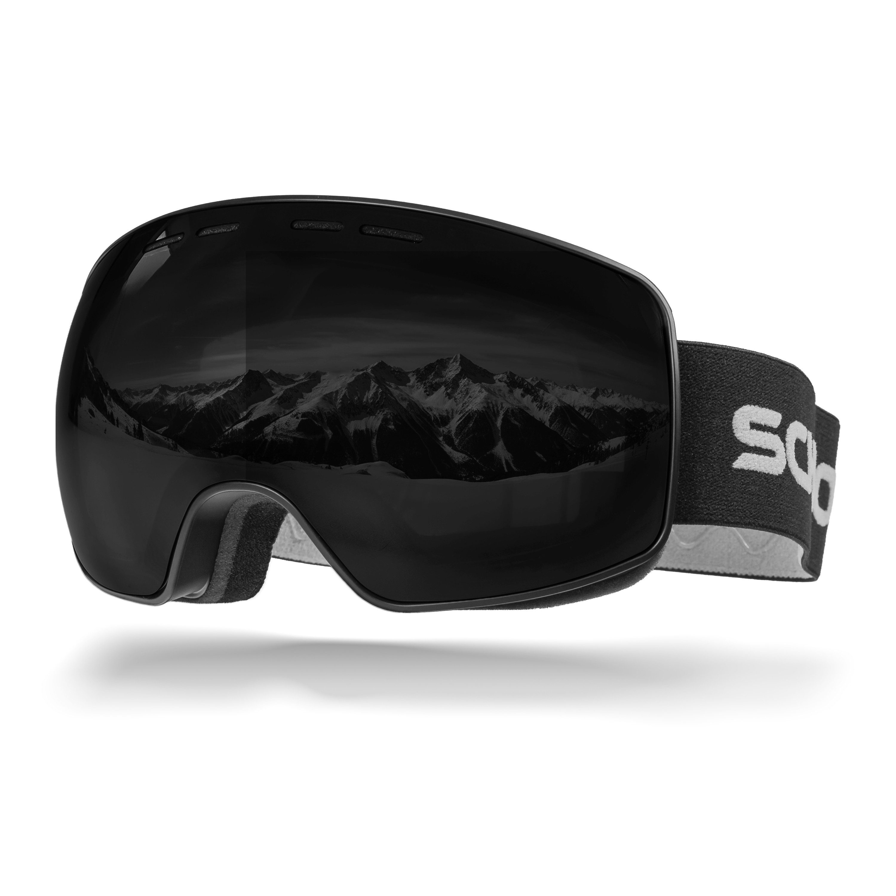 SCHNORR Sportbrille Schnorr Skibrille Ventra - Sphärisch, Dunkel Grau (S4), getönt, Anti, (1-St), Dunkelgrau getönt (S4)