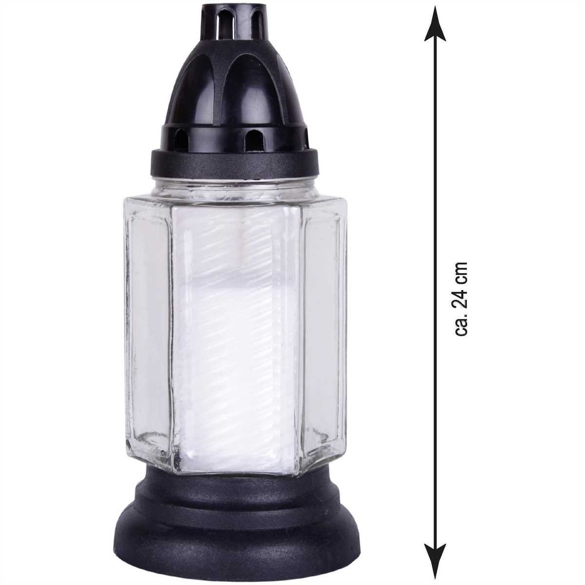 HS Candle Grabkerze (1-tlg), Grablaterne 24cm mit Kerze, Grablicht Grableuc günstig online kaufen
