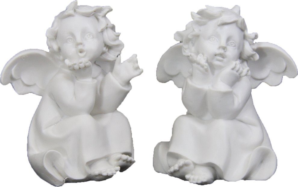 dekoprojekt Engelfigur Engel sitzend 2-teilig 11 cm