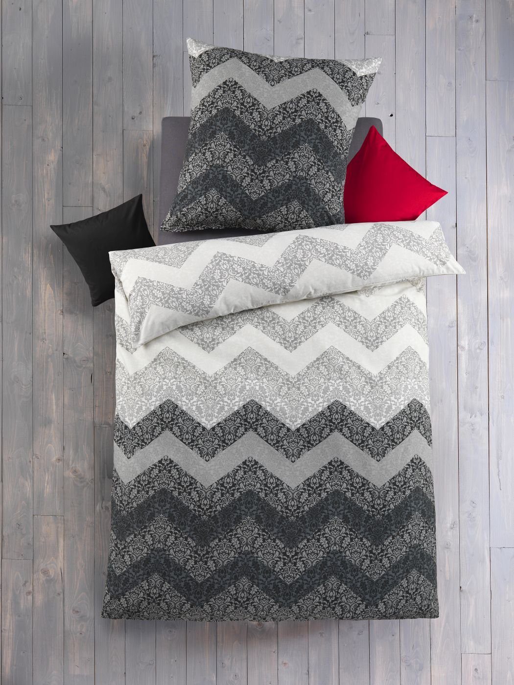 Optidream Bettwäsche Set Renforcé 135x200 Baumwolle Nelio grau silber weiss günstig online kaufen