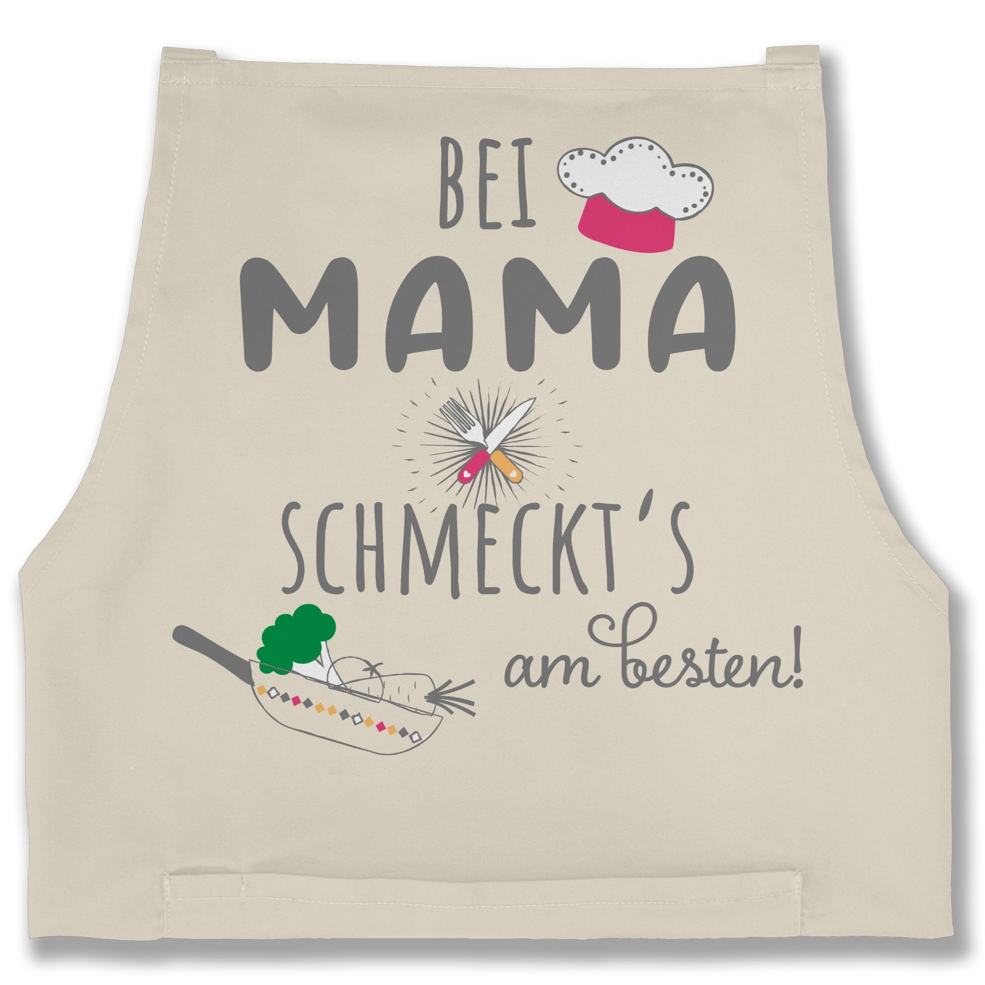Shirtracer Kochschürze Kochschürze bei Mama schmeckts am Besten I Kochschürze Geschenk Mama I, (1-tlg), Kochschürze Damen Frauen